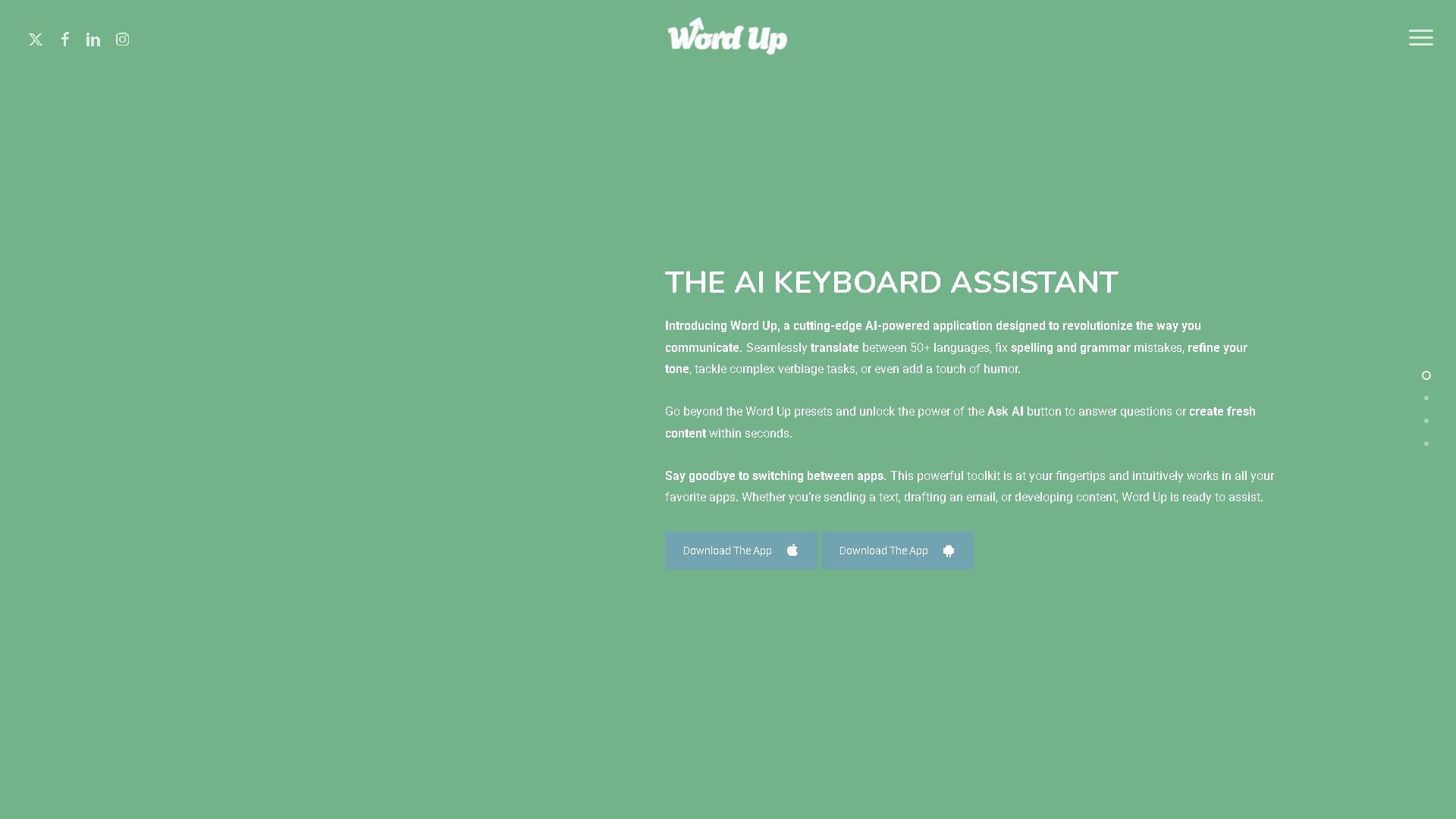 Word Up Interface Screenshot - Writing & Editing Tool