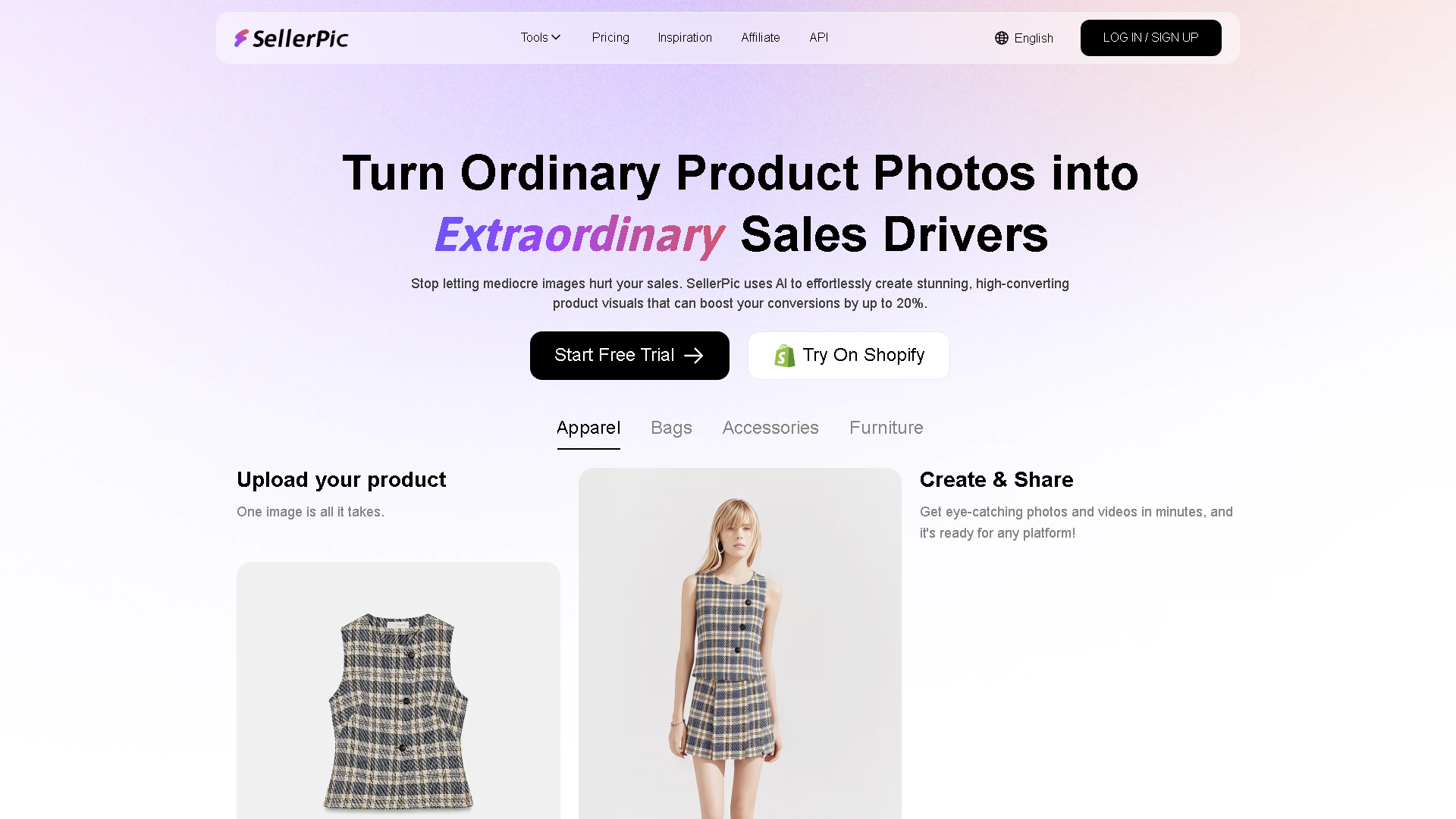 SellerPic Interface Screenshot - Image Generation & Editing Tool