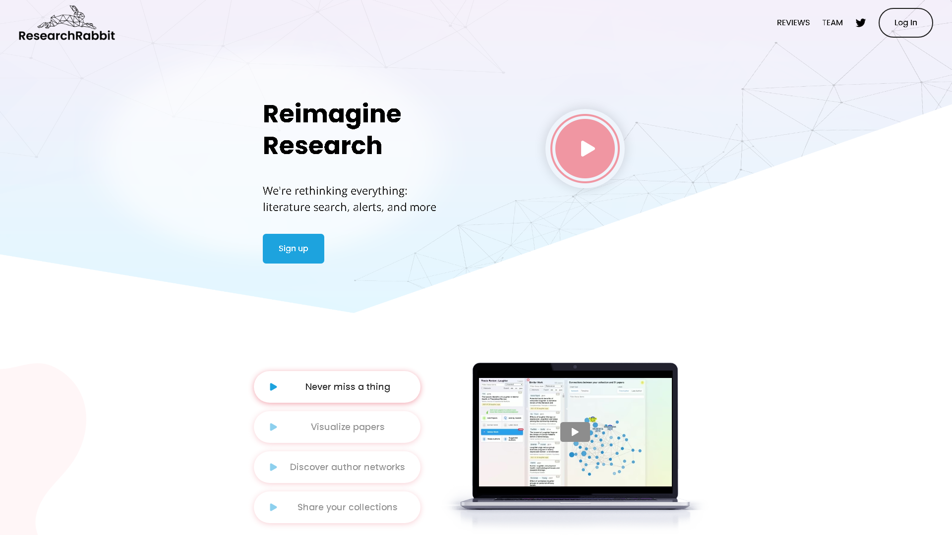 ResearchRabbit Interface Screenshot - Education & Translation Tool