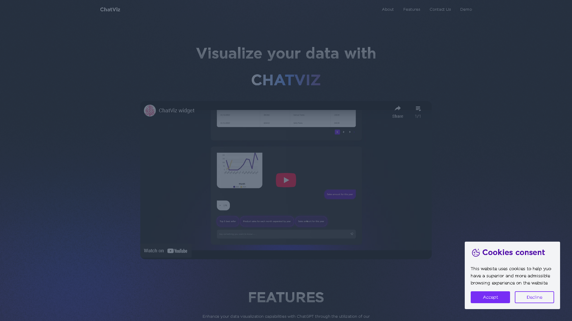 ChatViz Interface Screenshot - Development & APIs Tool
