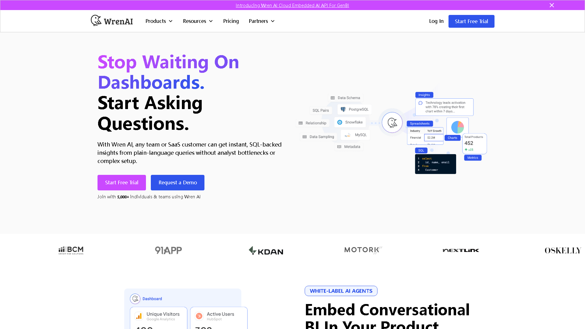 Wren AI Cloud Interface Screenshot - Coding & Development Tool