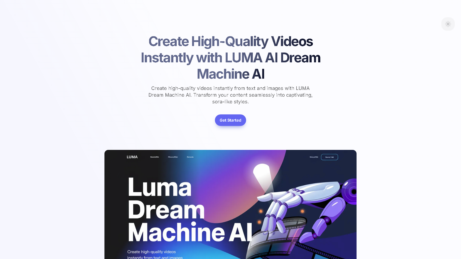 Luma AI Dream Machine Interface Screenshot - Video & Animation Tool