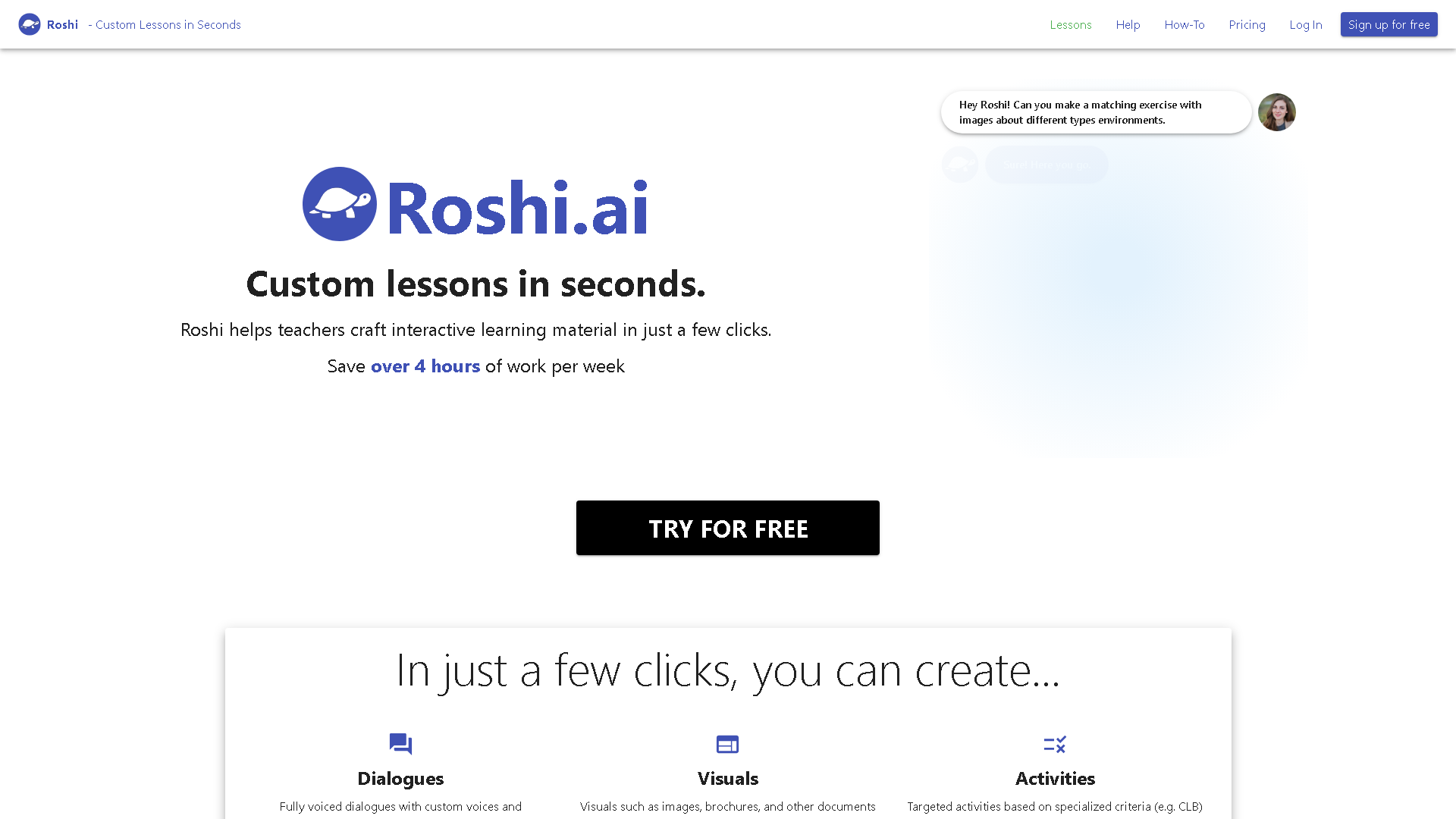 Roshi Interface Screenshot - Writing & Editing Tool