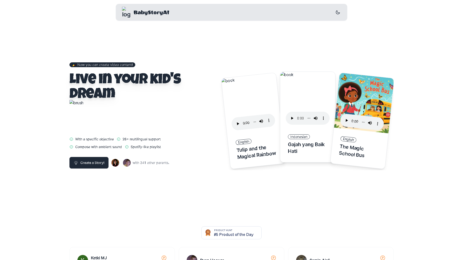 BabyStoryAI Interface Screenshot - Writing & Editing Tool