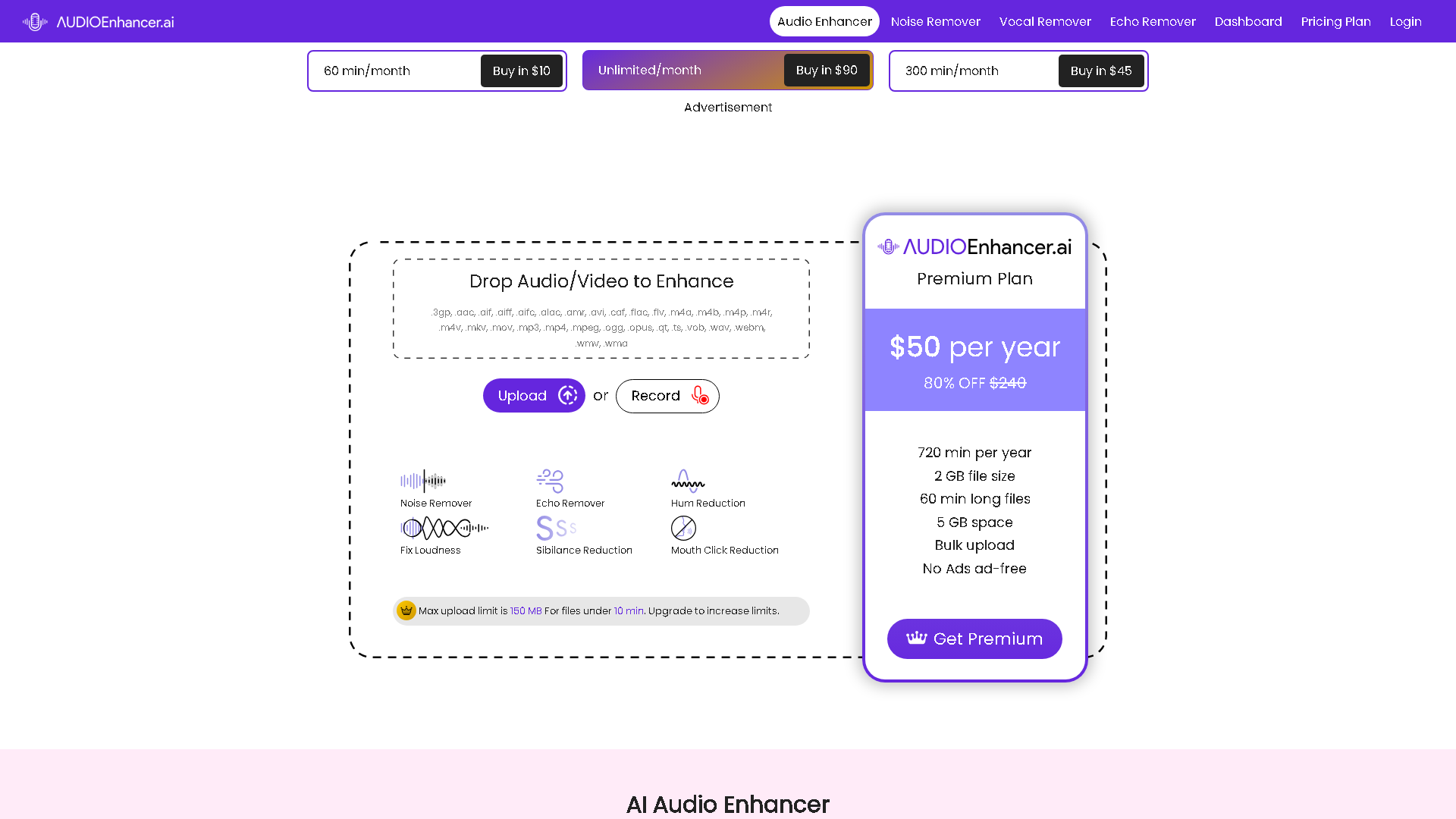 Audio Enhancer Interface Screenshot - Music & Audio Tool