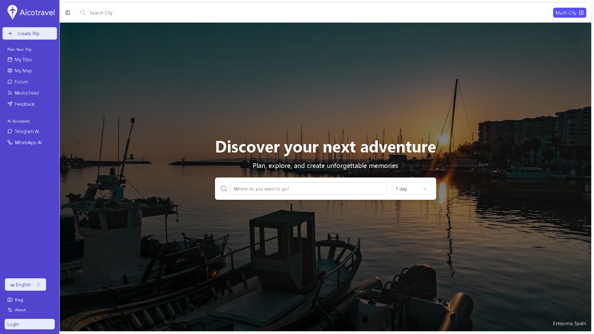 Aicotravel Interface Screenshot - Daily Life Tool