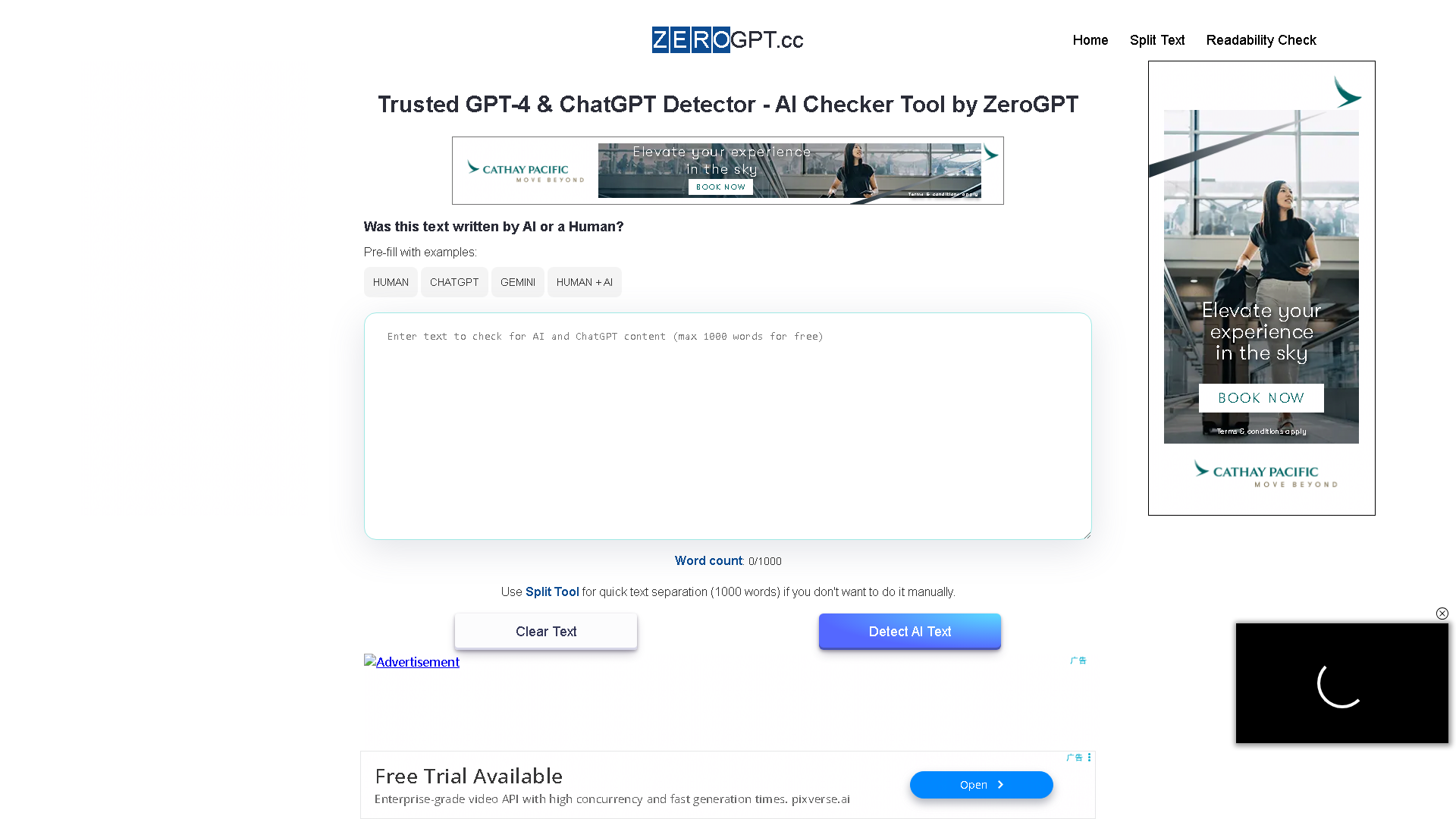ZeroGPT & StealthWriter Interface Screenshot - AI Detection & Anti-Detection Tool