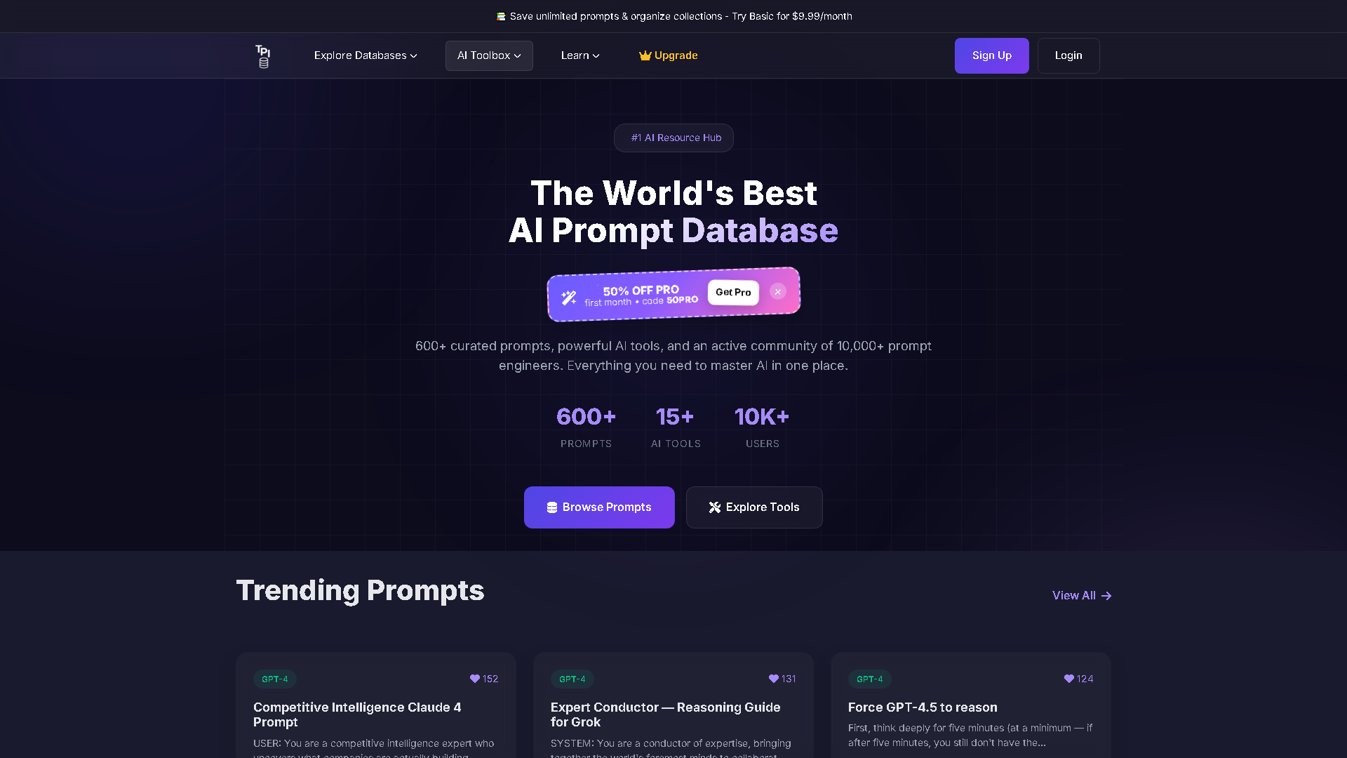 The Prompt Index Interface Screenshot - Writing & Editing Tool