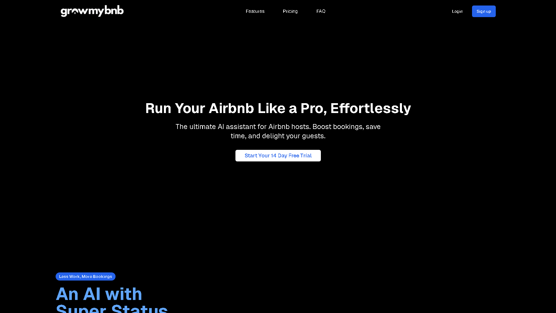 Grow My BnB Interface Screenshot - Writing & Editing Tool