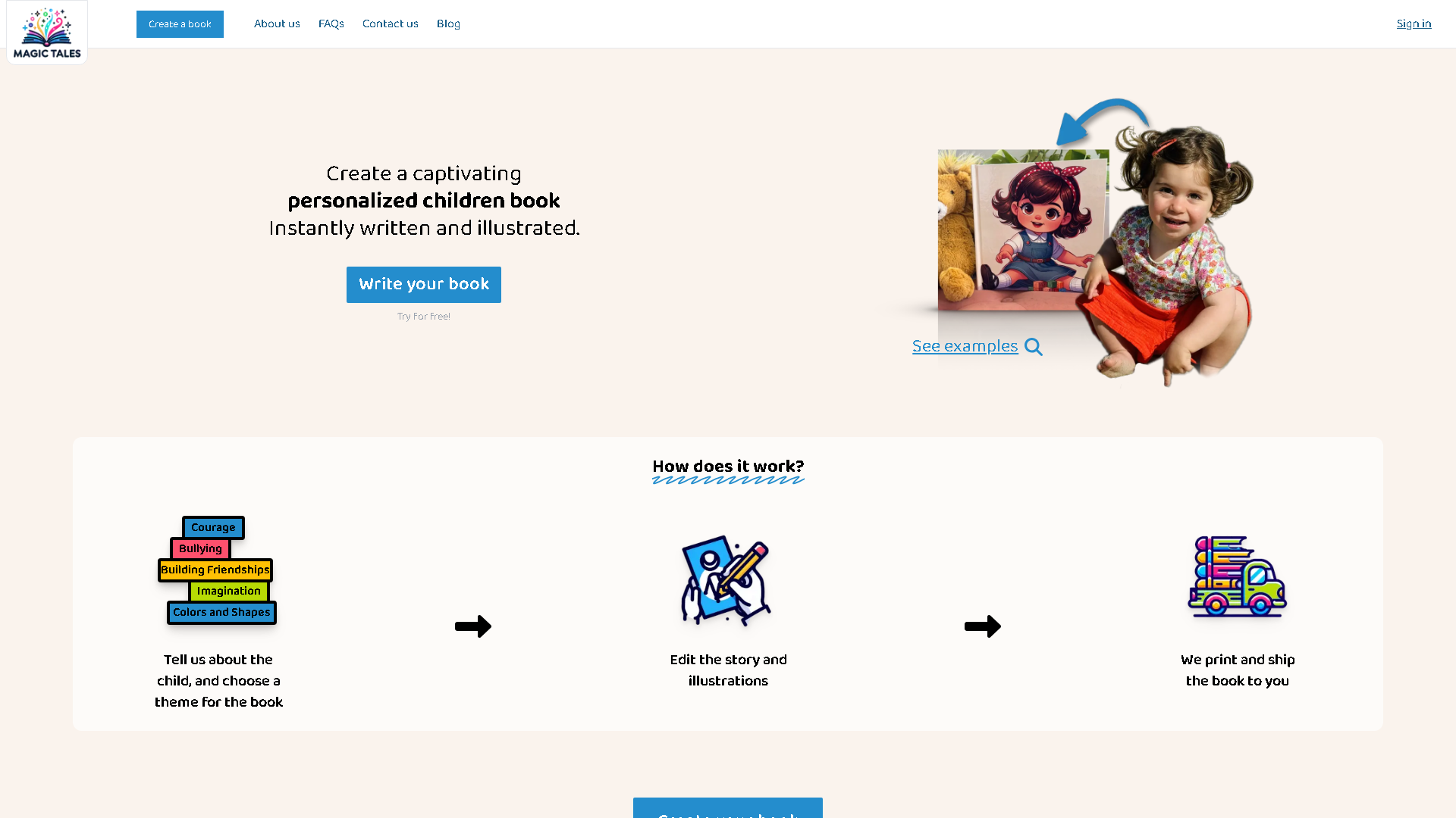 Magic Tales Interface Screenshot - Writing & Editing Tool