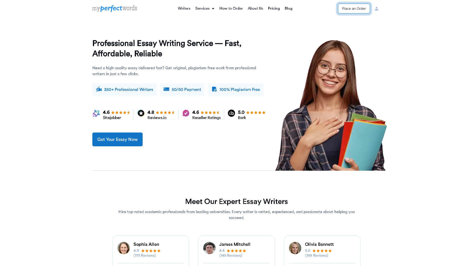 MyPerfectWords.com Interface Screenshot - AI Detection & Anti-Detection Tool
