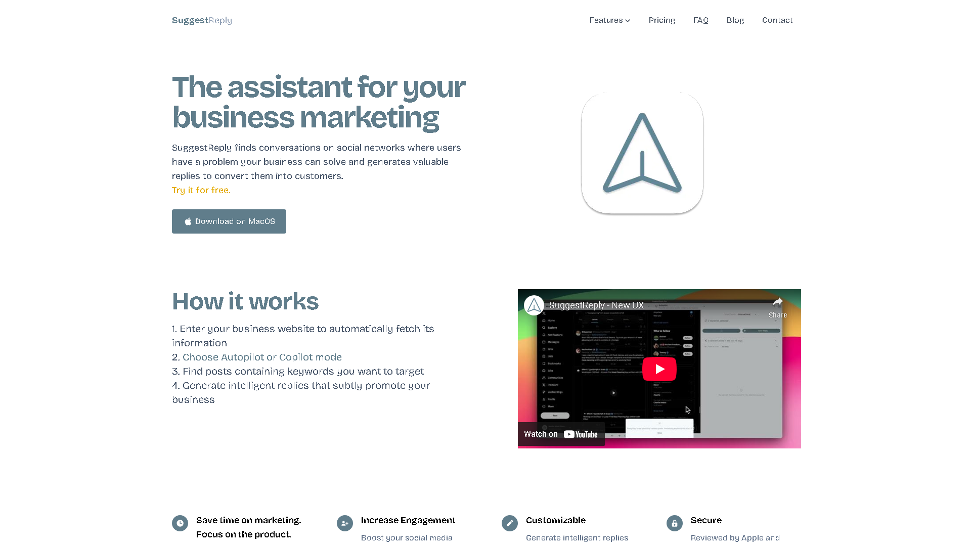SuggestReply Interface Screenshot - Marketing & SEO Tool