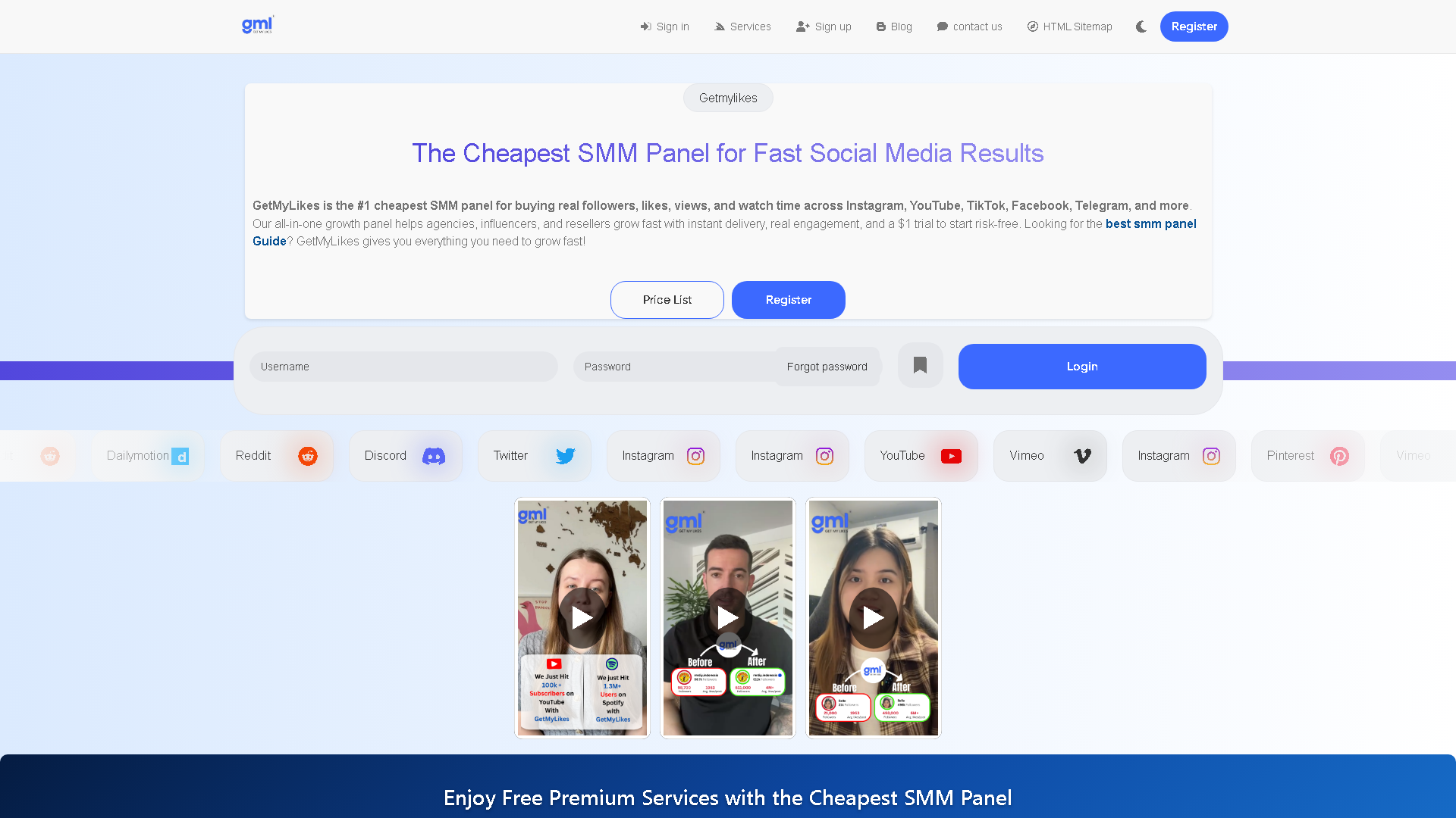 GetMyLikes Interface Screenshot - Social Media Tool