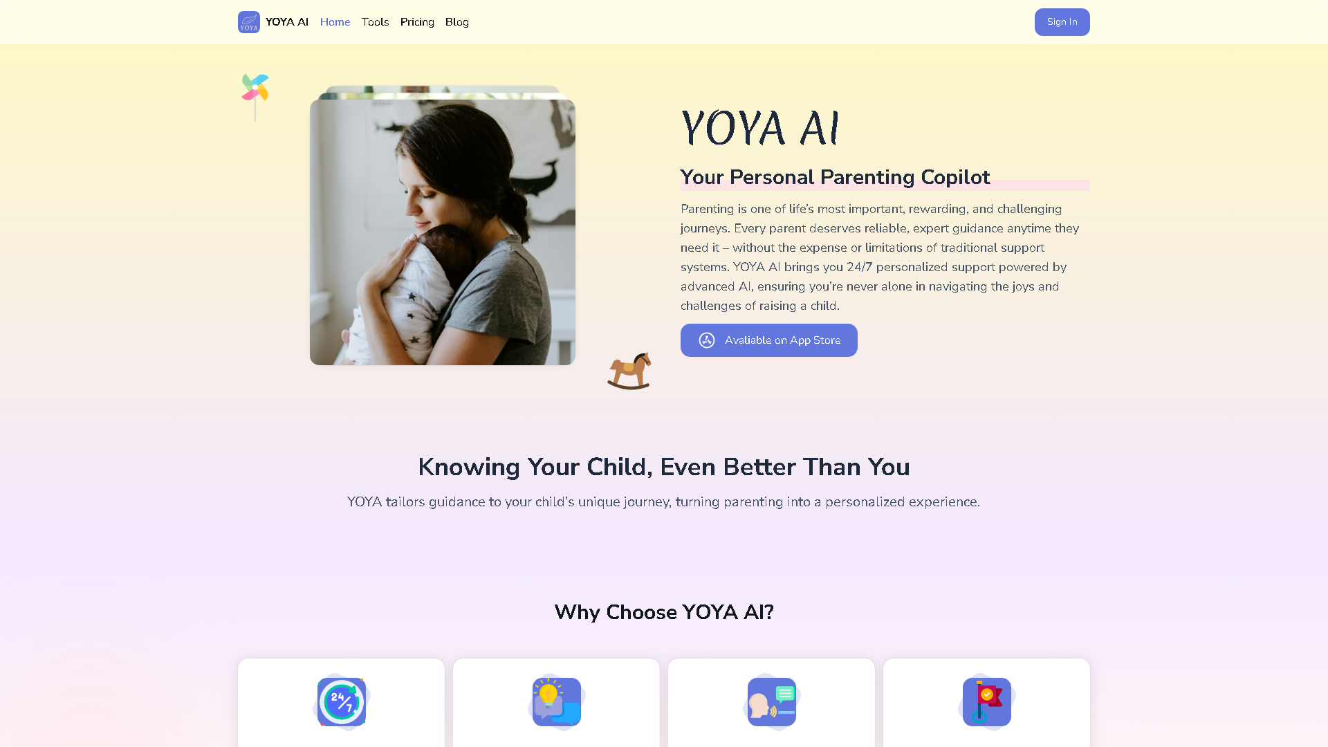 YOYA AI Interface Screenshot - Daily Life Tool
