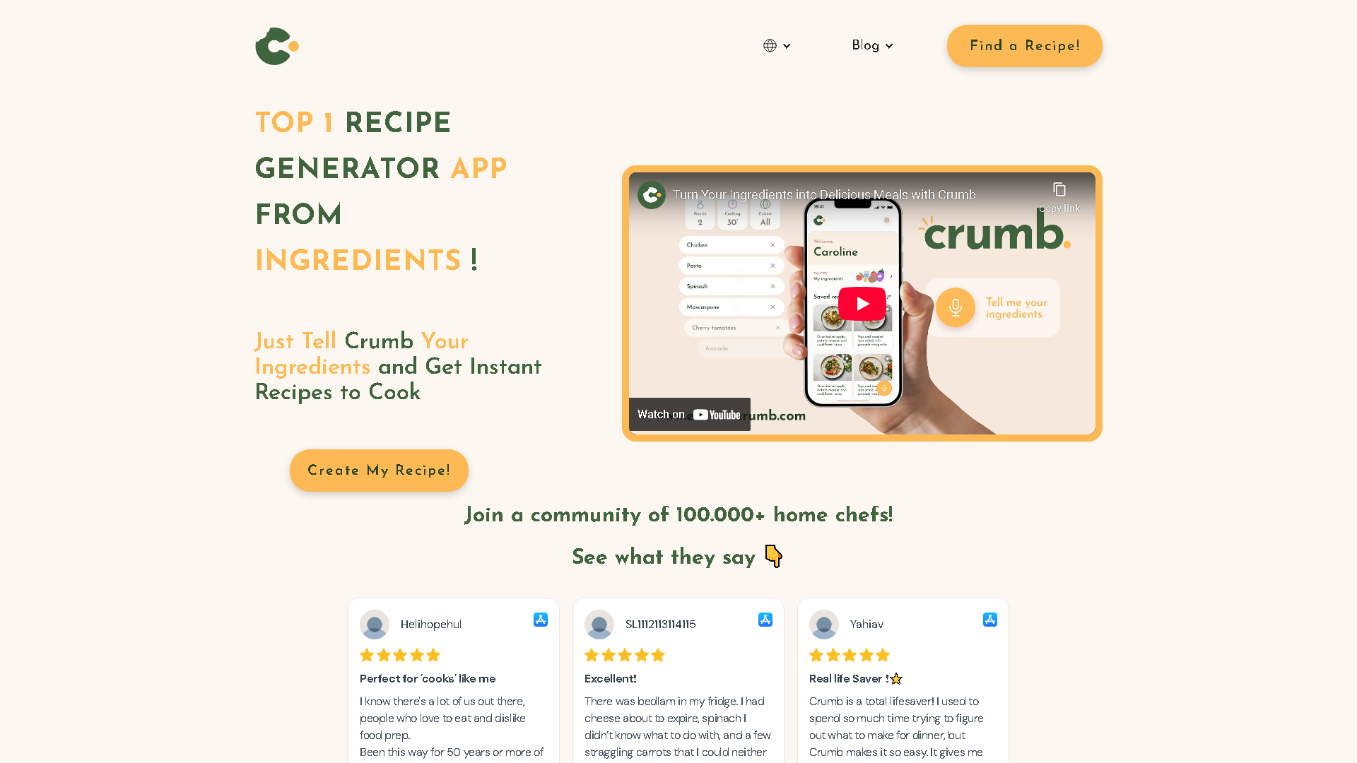 Crumb Interface Screenshot - Daily Life Tool