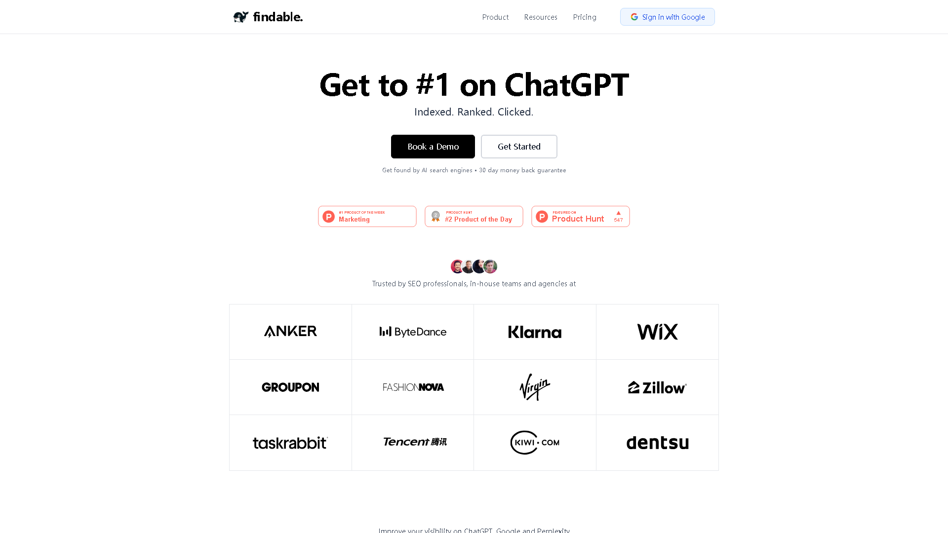 findable Interface Screenshot - Marketing & Advertising Tool