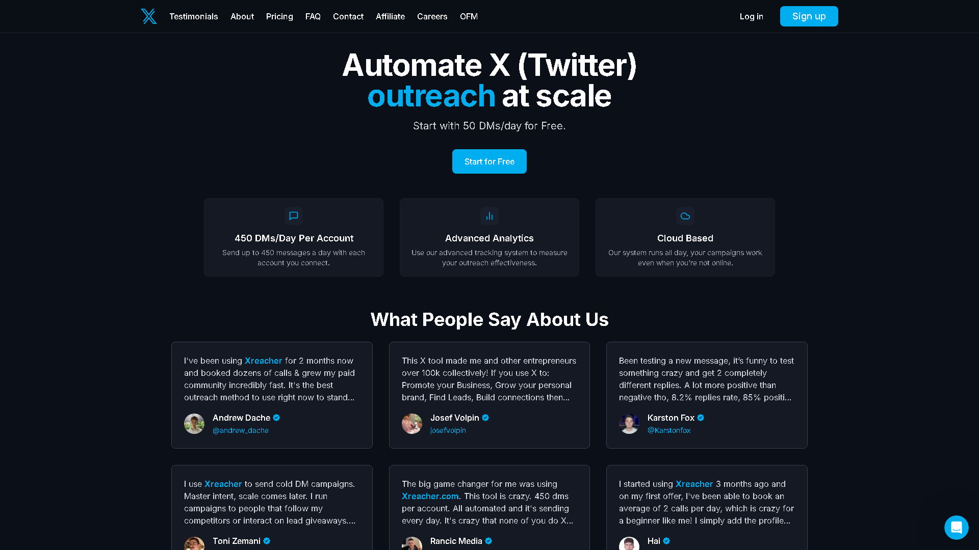 Xreacher Interface Screenshot - Social Media Tool