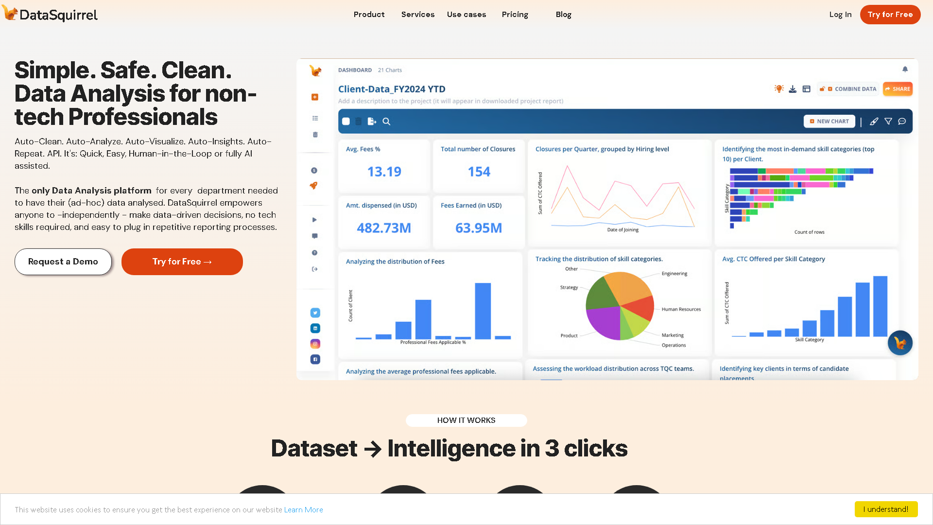 DataSquirrel.ai Interface Screenshot - Office & Productivity Tool