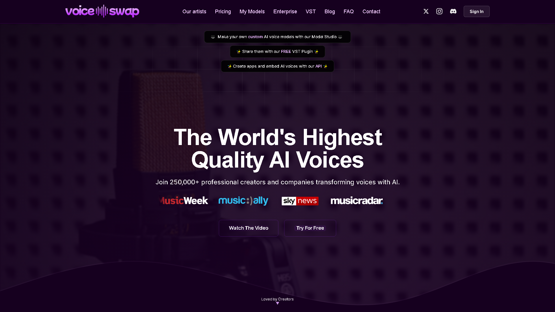 Voice-Swap Interface Screenshot - Audio & Voice Tool