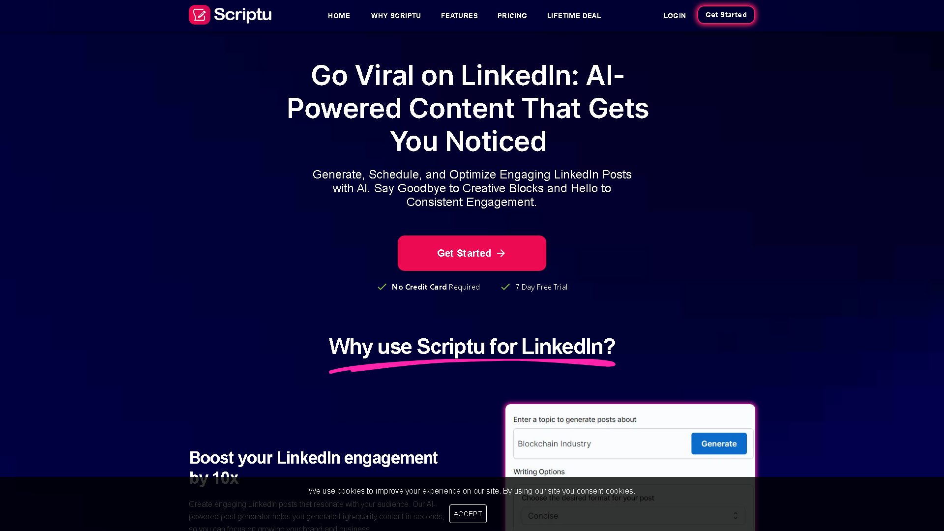 Scriptu.io Interface Screenshot - Social Media Tool