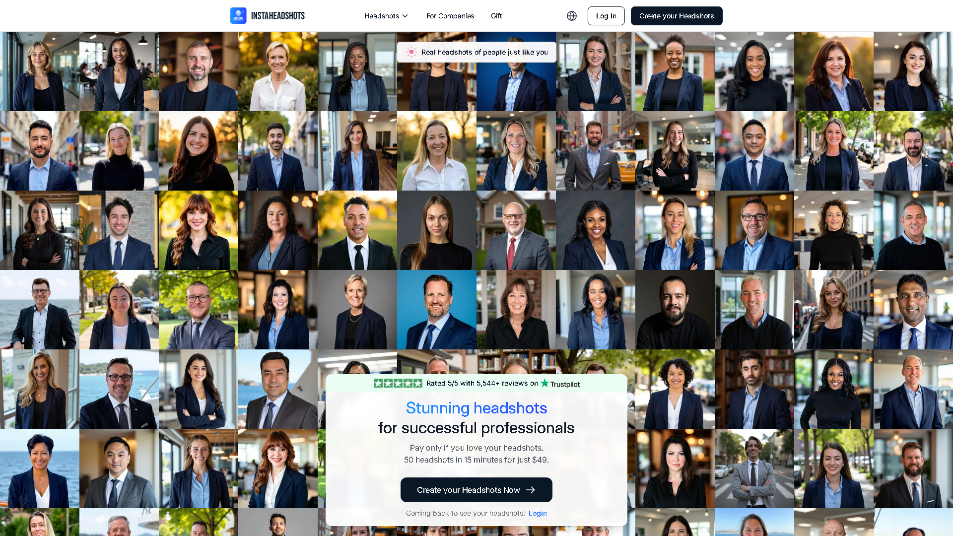InstaHeadshots Interface Screenshot - Image Generation & Editing Tool