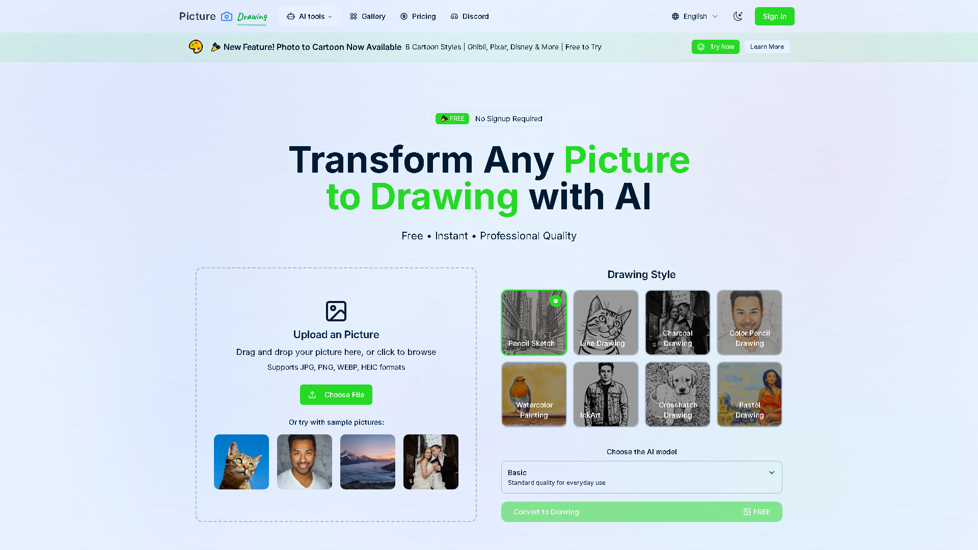picture to drawing Interface Screenshot - Image & Design Tool