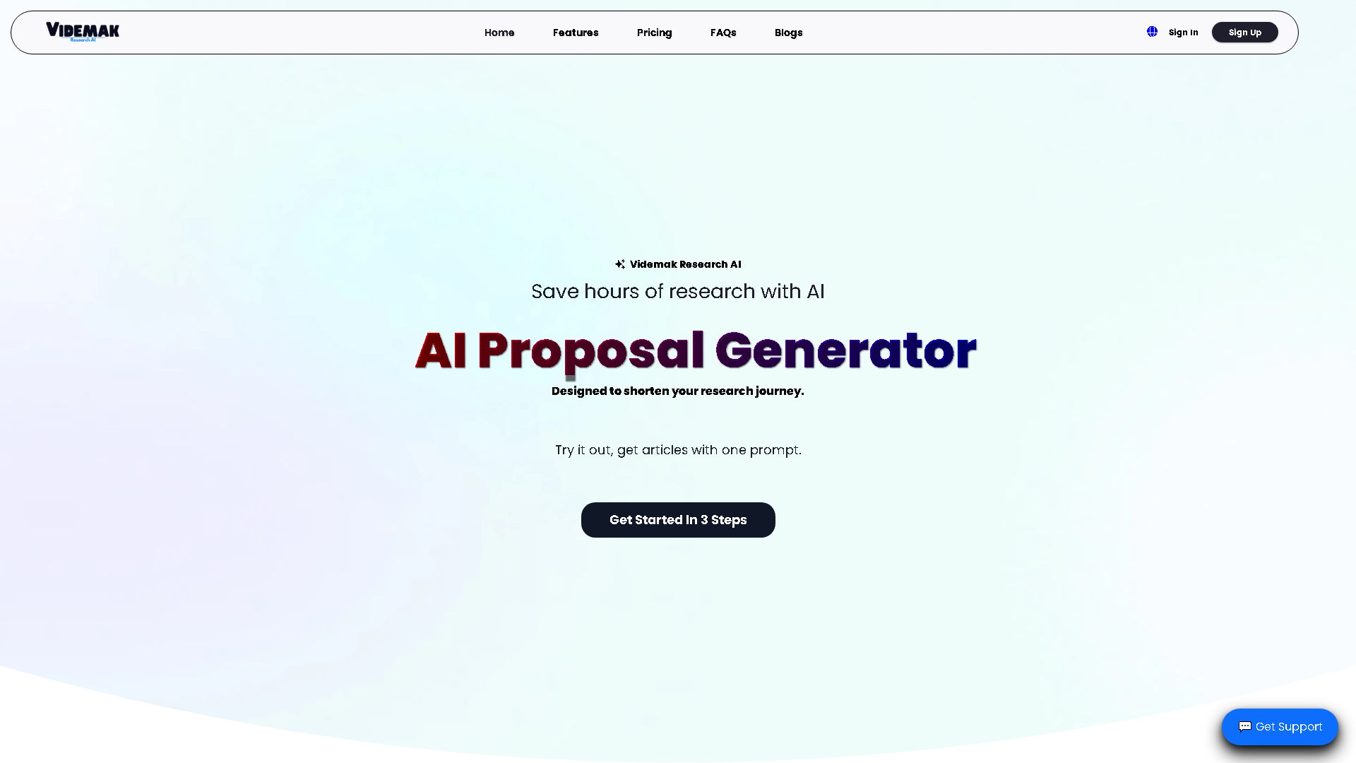 Videmak Research AI Interface Screenshot - Research & Data Analysis Tool