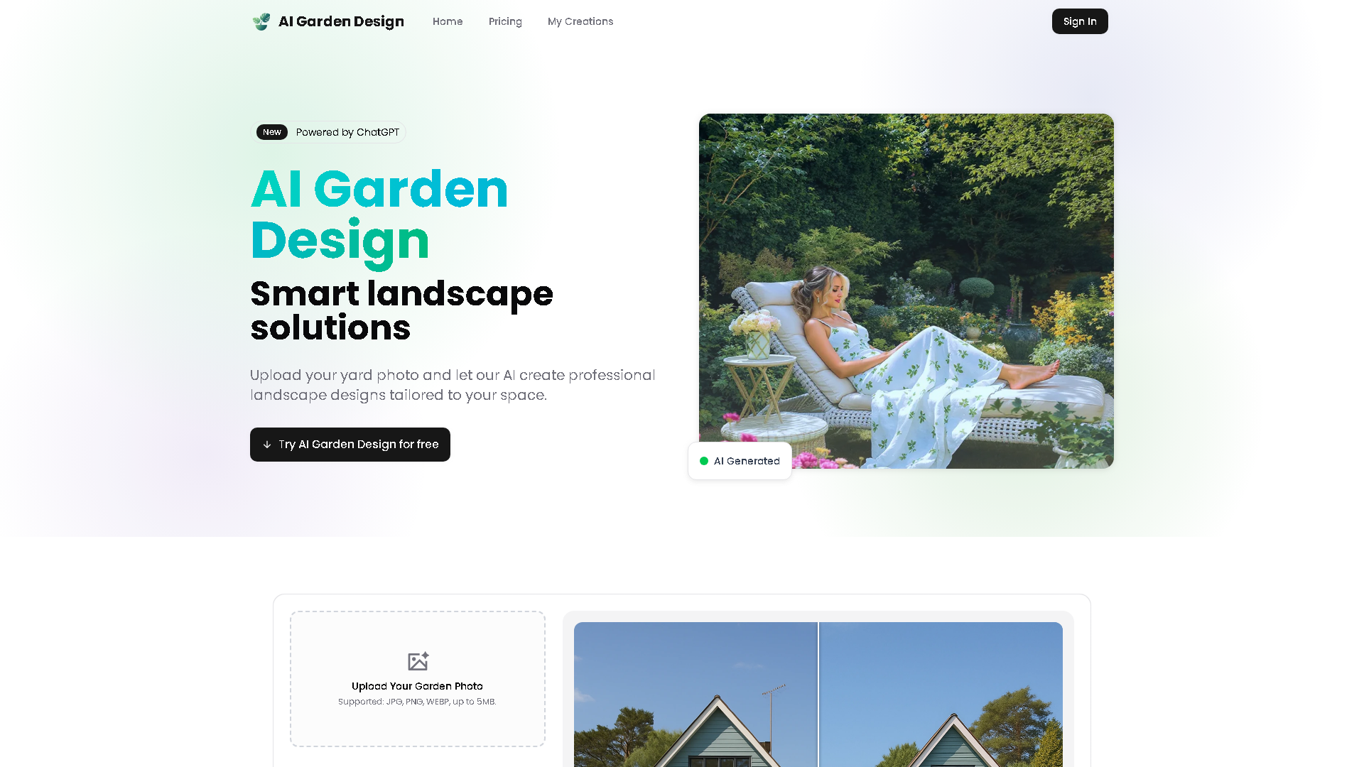 AI Garden Design Interface Screenshot - Interior & Architectural Design Tool
