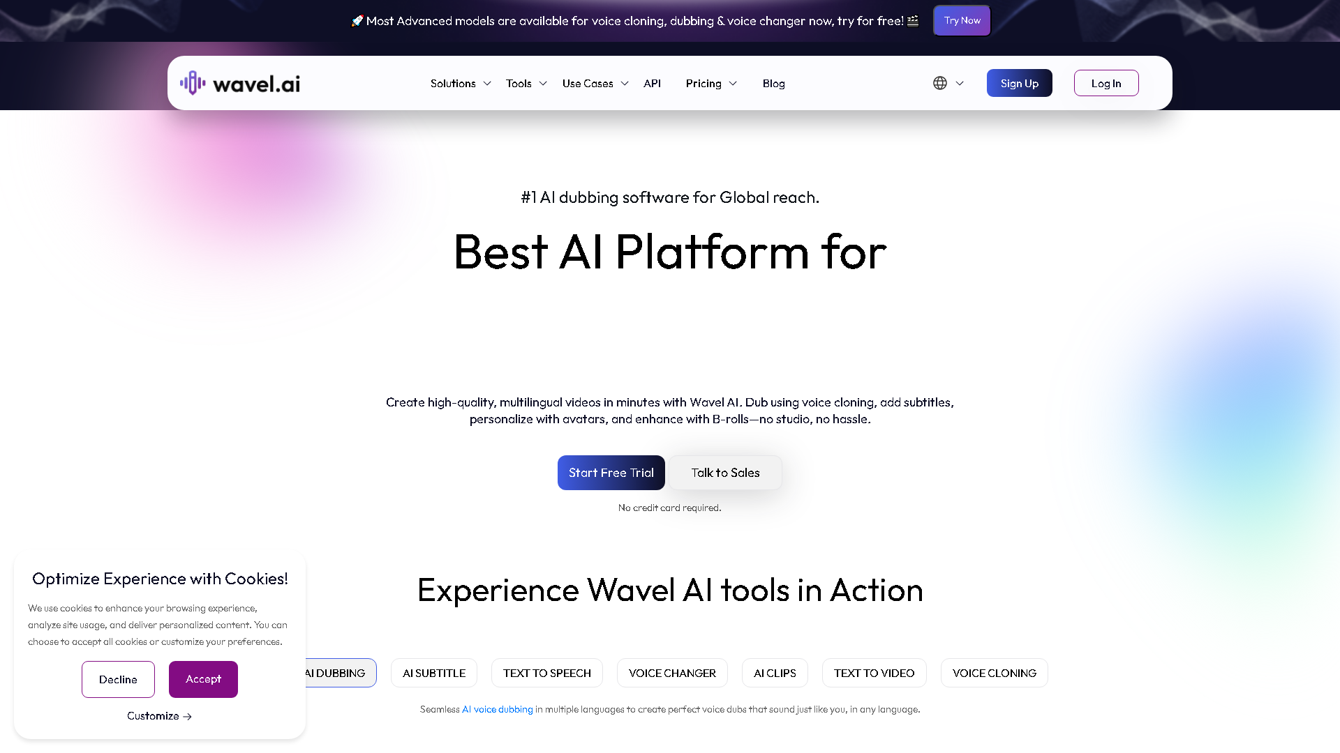Wavel AI Interface Screenshot - Voice Generation & Conversion Tool