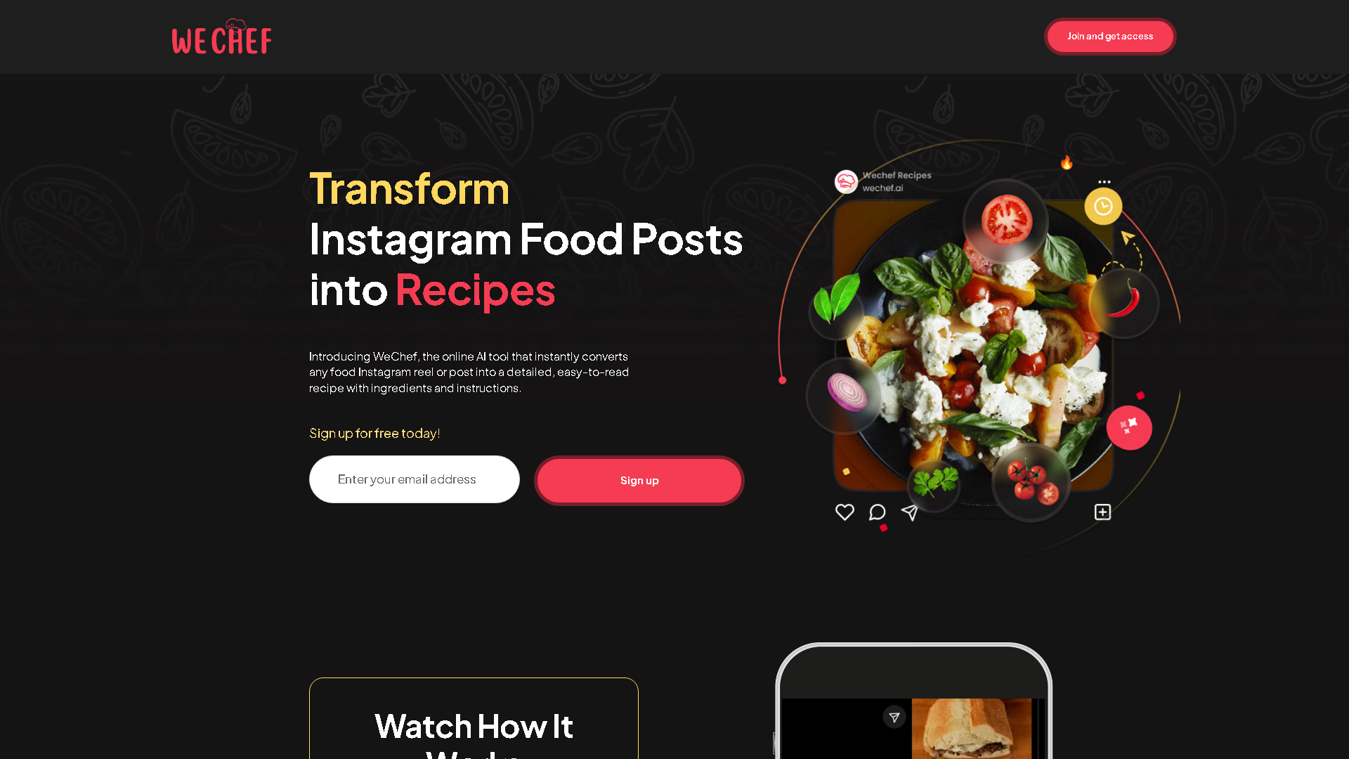 WeChef.ai Interface Screenshot - Social Media Tool