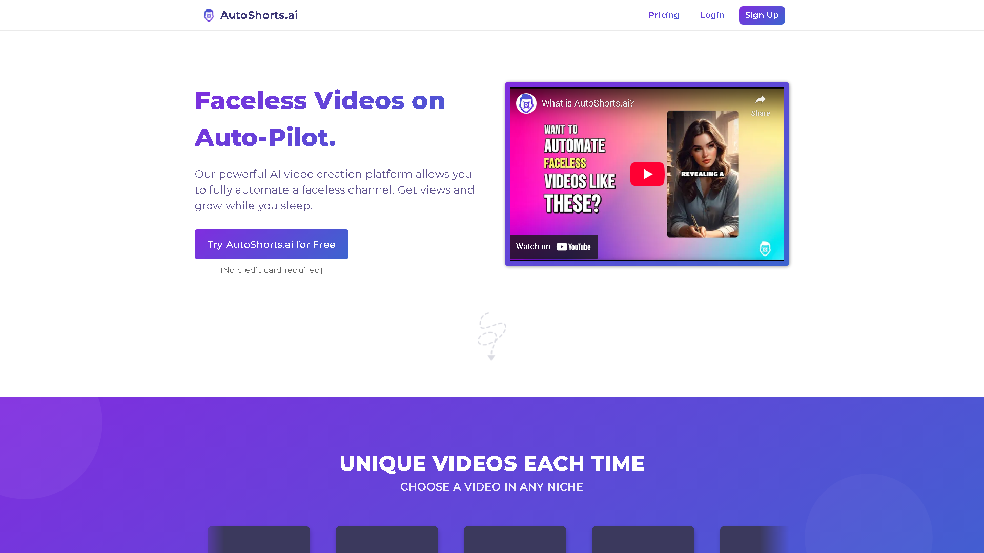 AutoShorts.ai Interface Screenshot - Social Media Tool