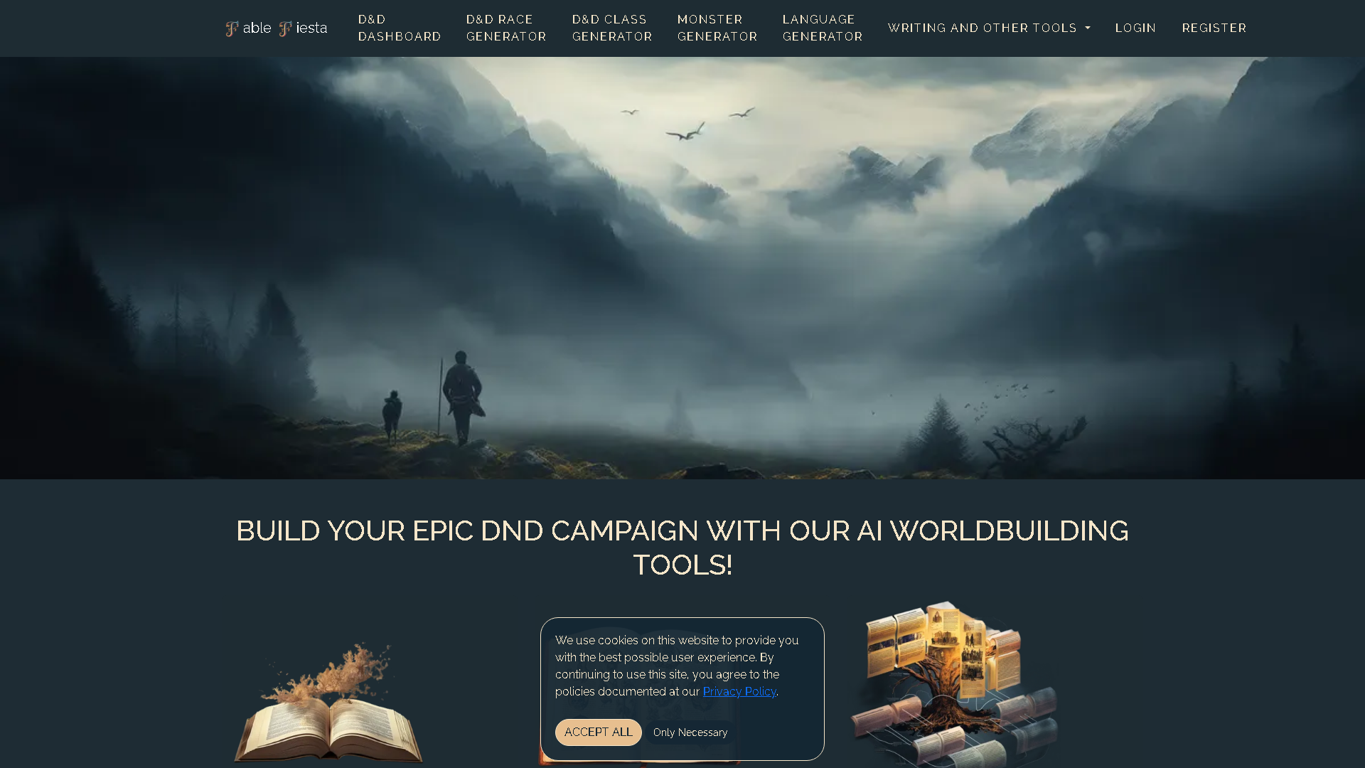 Fable Fiesta Interface Screenshot - Writing & Editing Tool