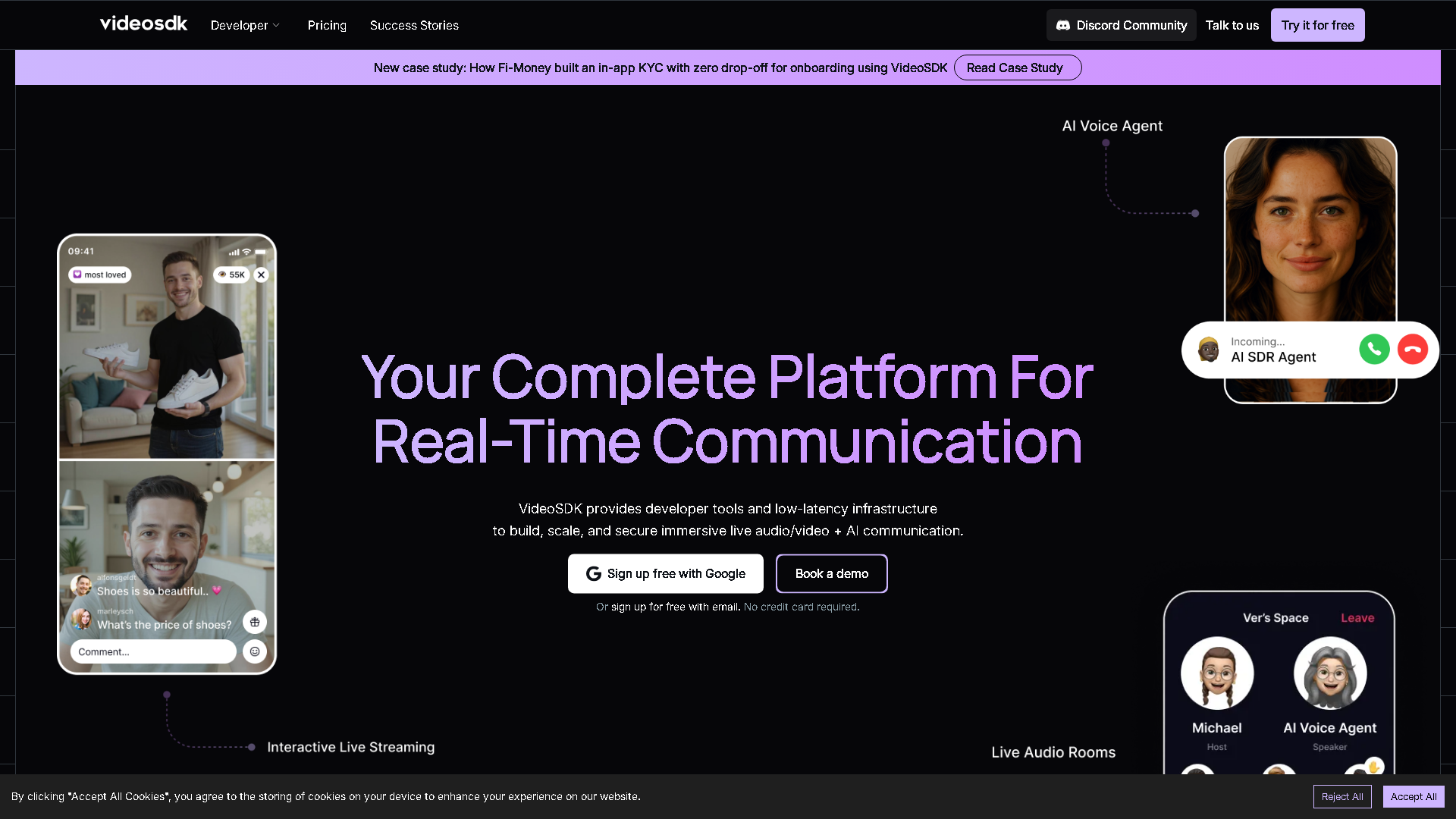 VideoSDK Interface Screenshot - Voice Generation & Conversion Tool