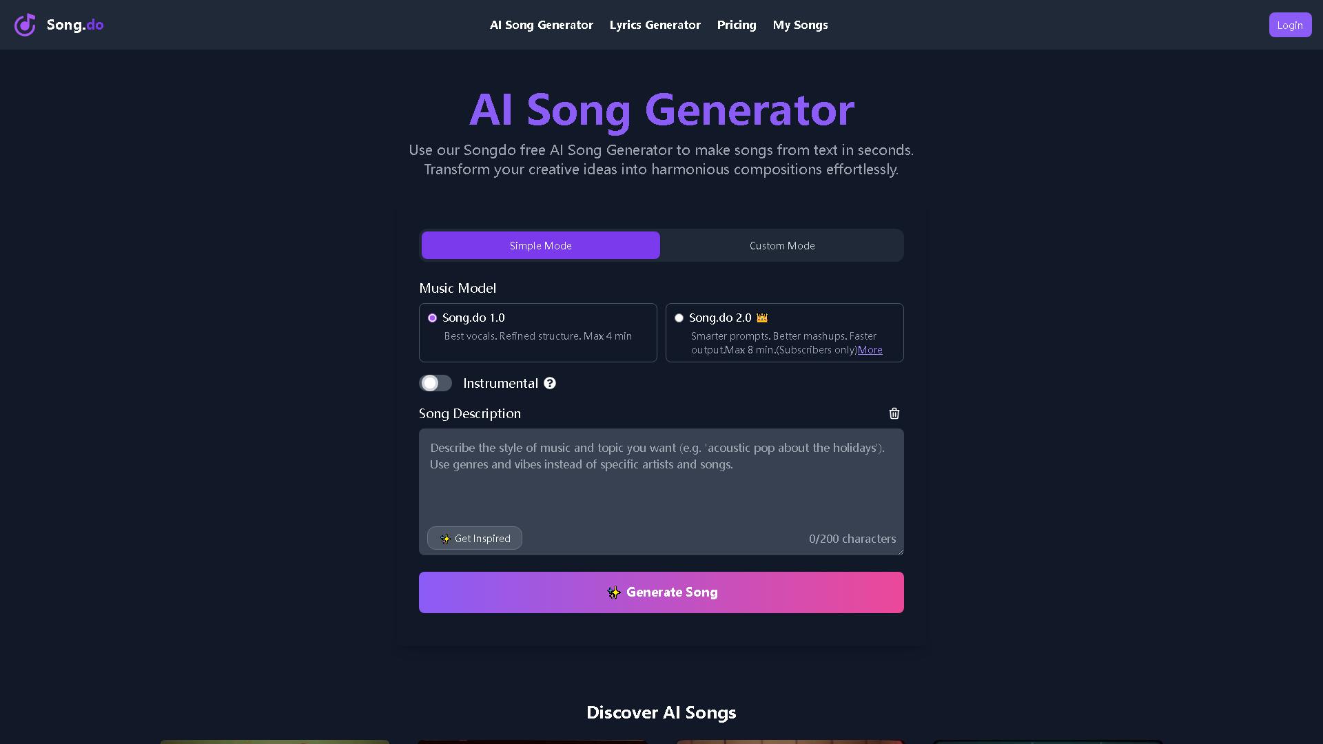 Song.do Interface Screenshot - Music & Audio Tool