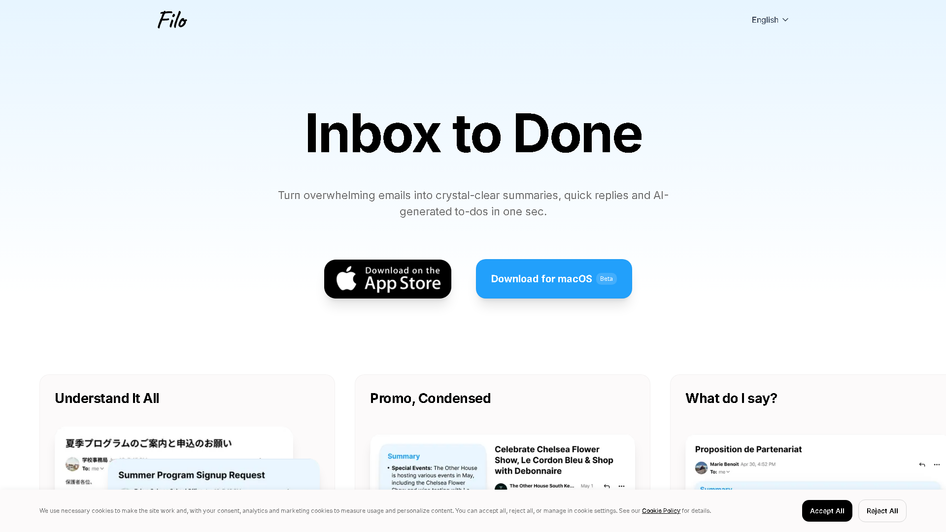Filo Mail Interface Screenshot - Office & Productivity Tool