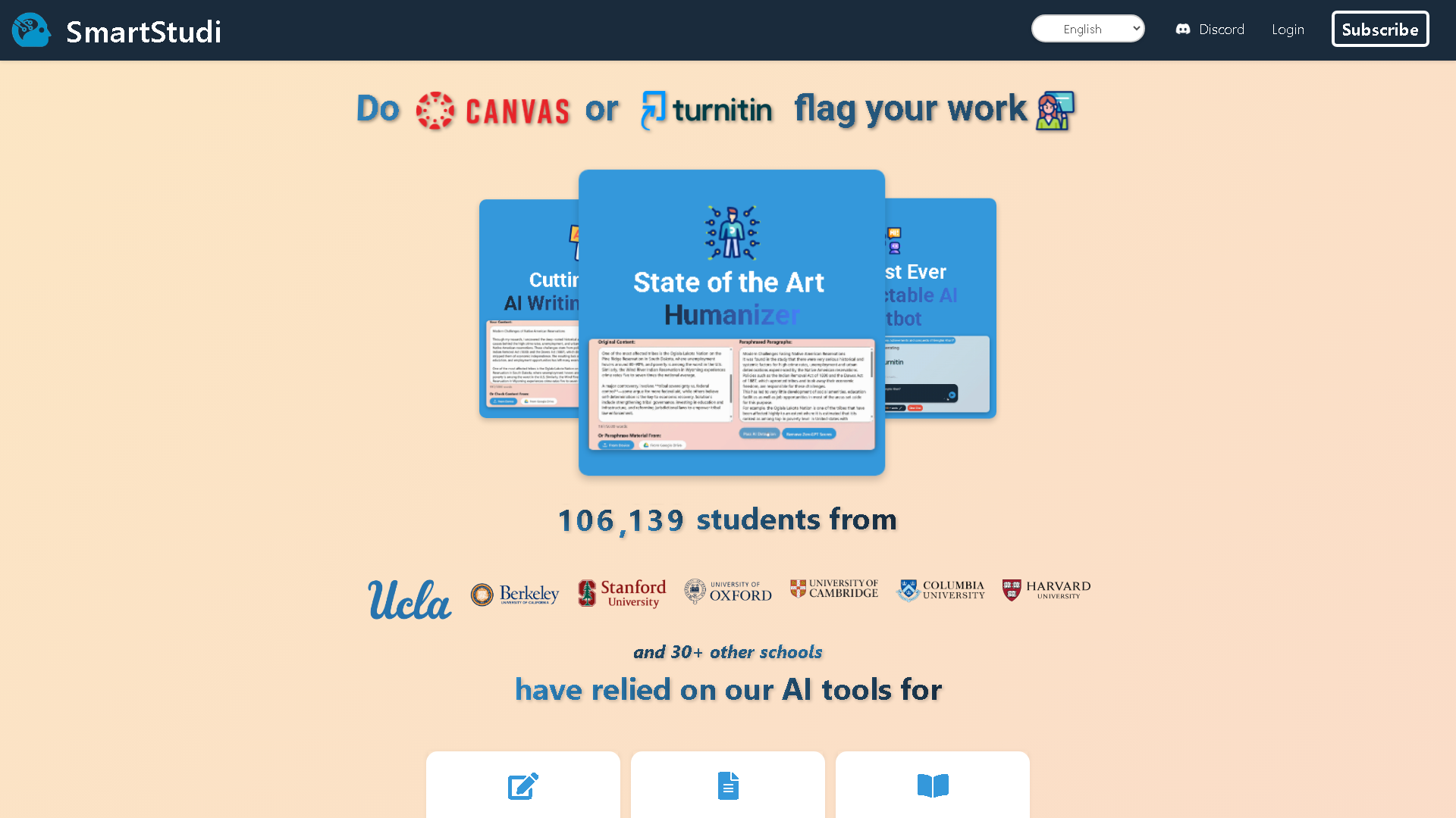 SmartStudi Interface Screenshot - Writing & Editing Tool