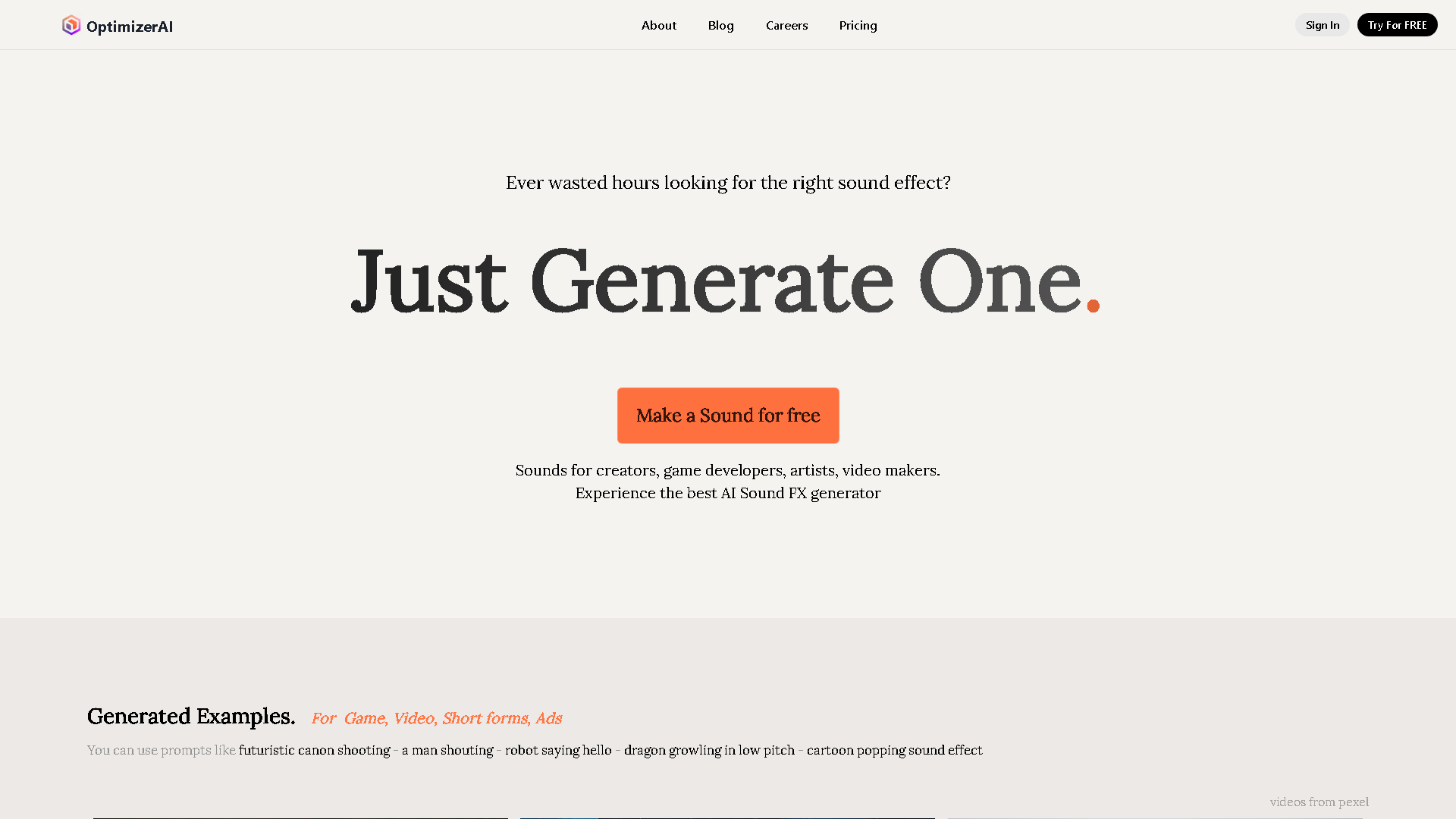 OptimizerAI Interface Screenshot - Audio & Voice Tool