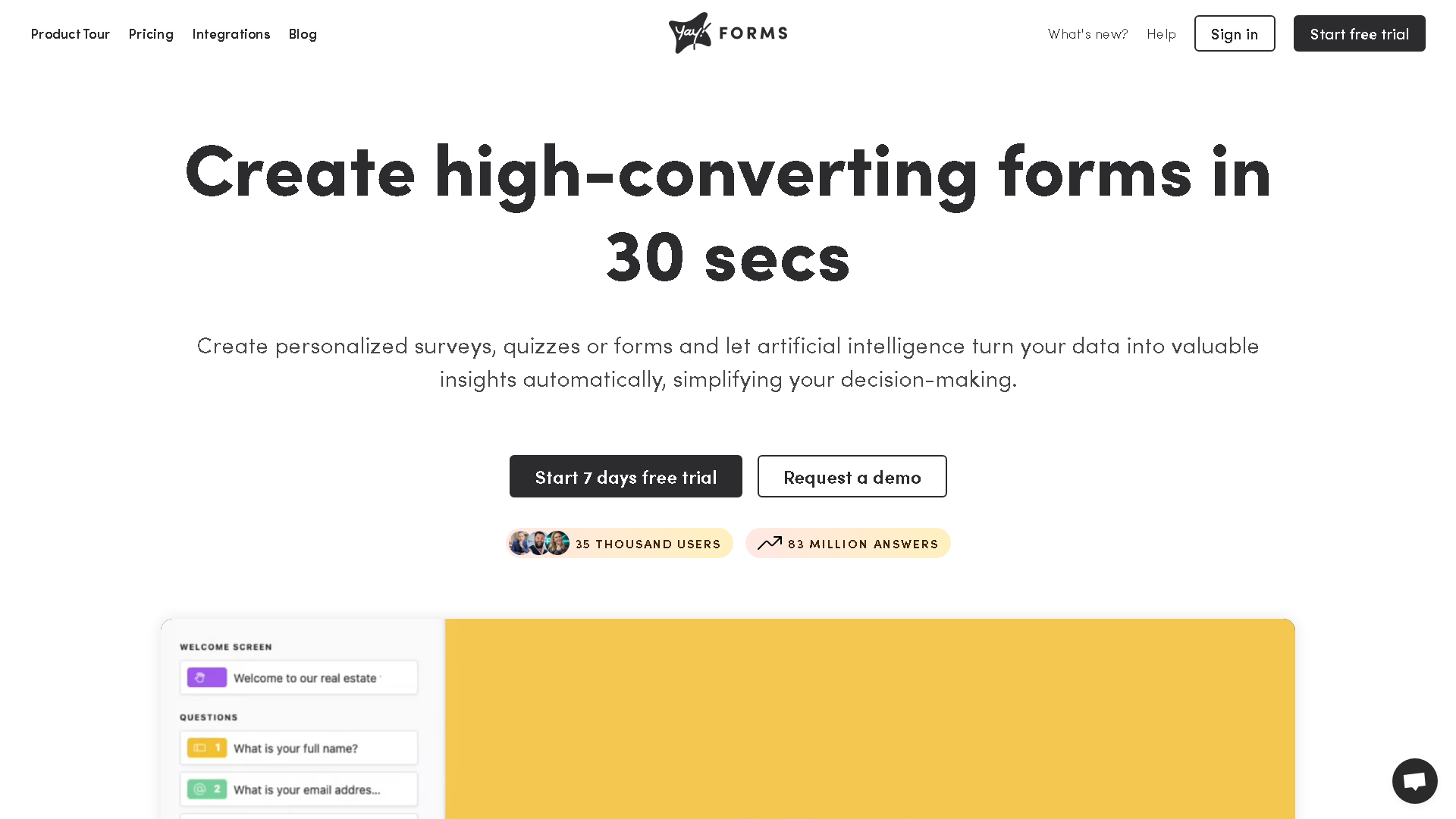 Yay! Forms Interface Screenshot - Writing & Content Tool