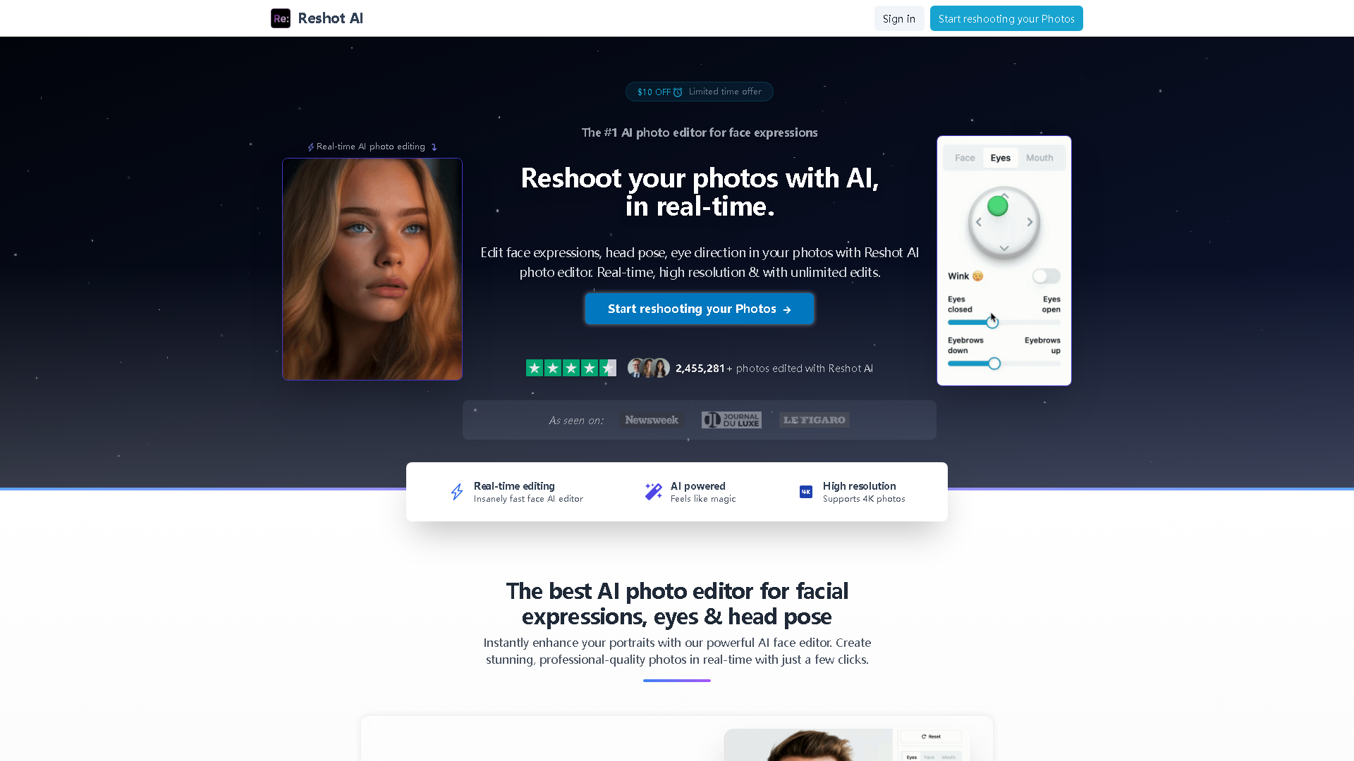 Reshot AI Interface Screenshot - Image & Design Tool