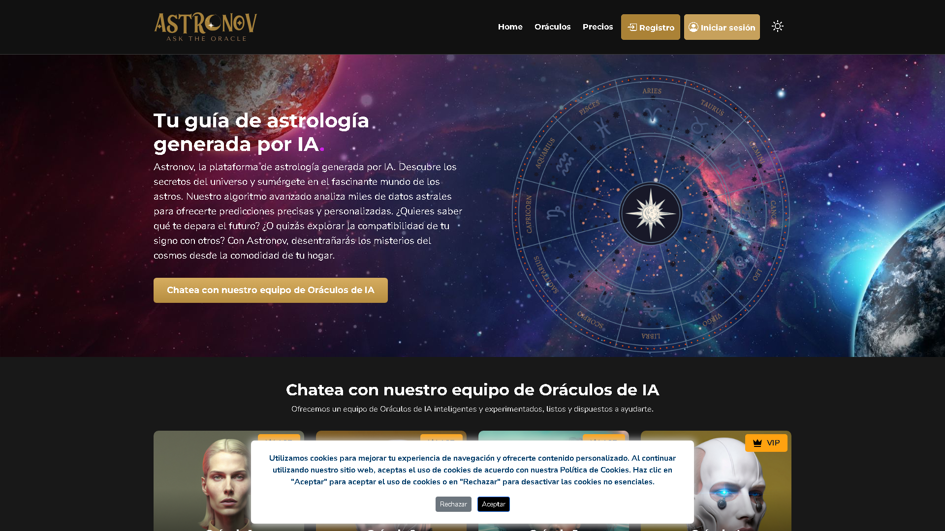 Astronov Interface Screenshot - Daily Life Tool