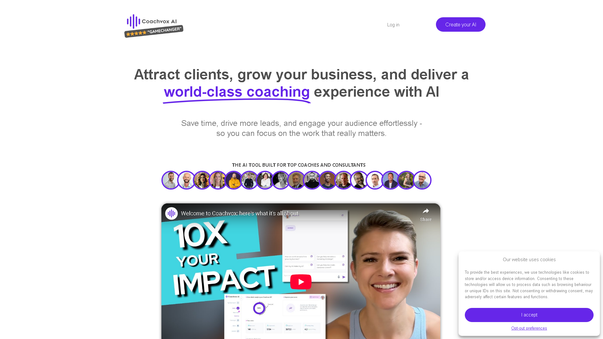 Coachvox AI Interface Screenshot - Social Media Tool