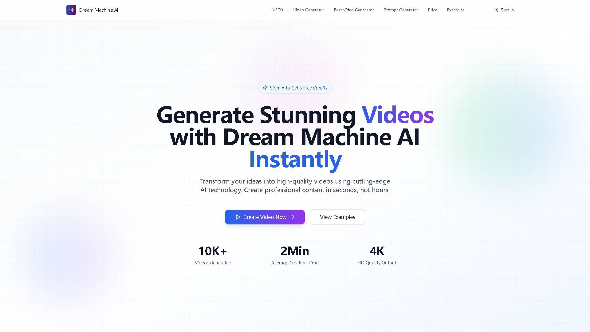 Dream Machine AI Interface Screenshot - Writing & Editing Tool