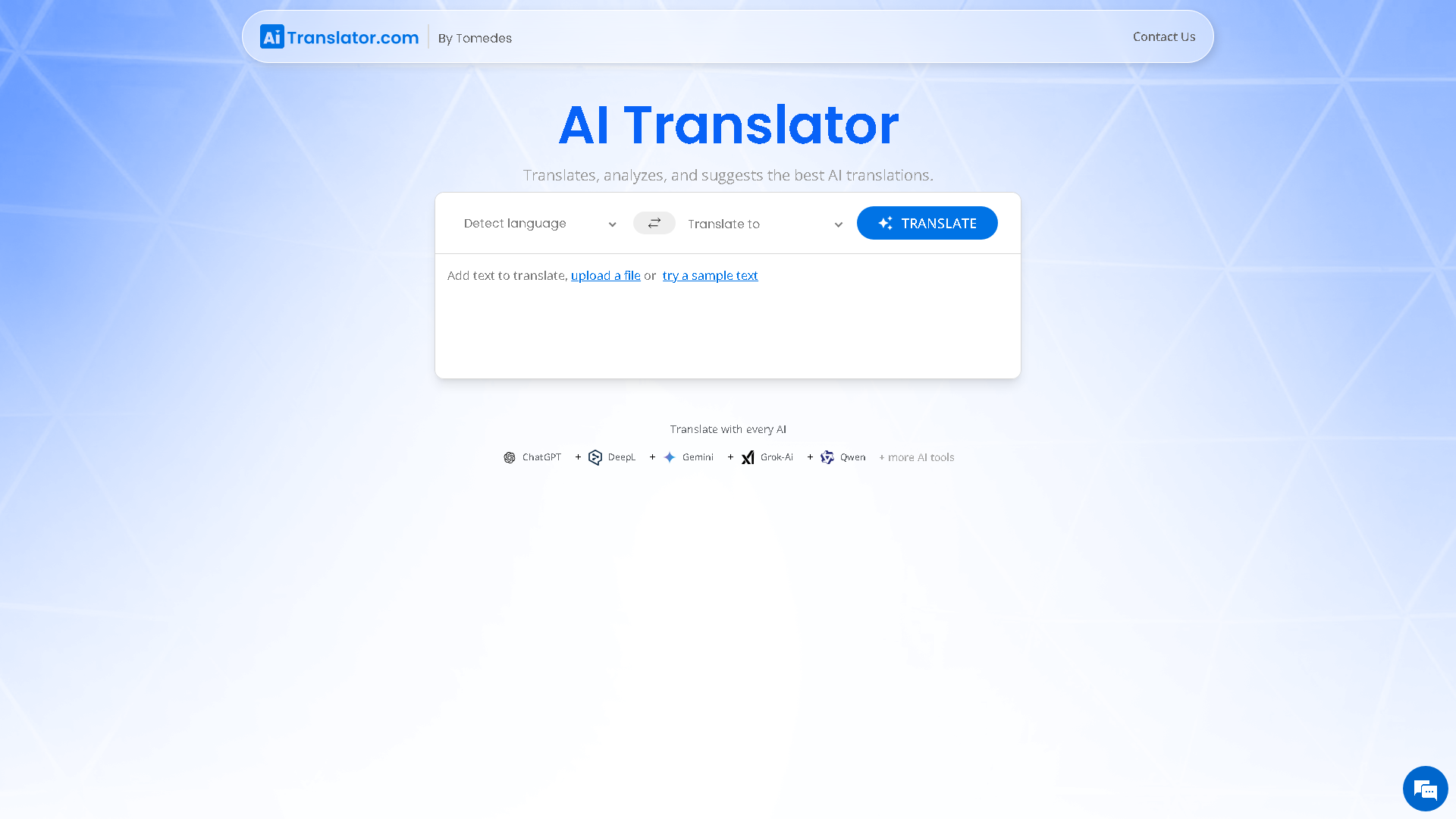 AITranslator.com Interface Screenshot - Education & Translation Tool