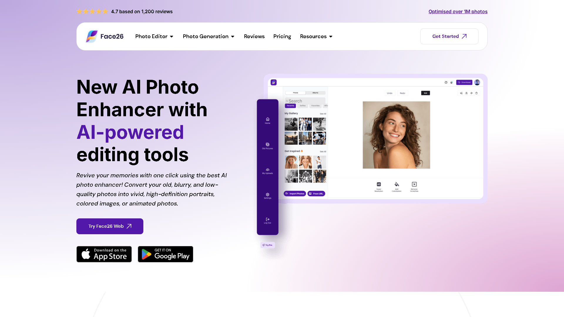 Face26 Interface Screenshot - Image & Design Tool