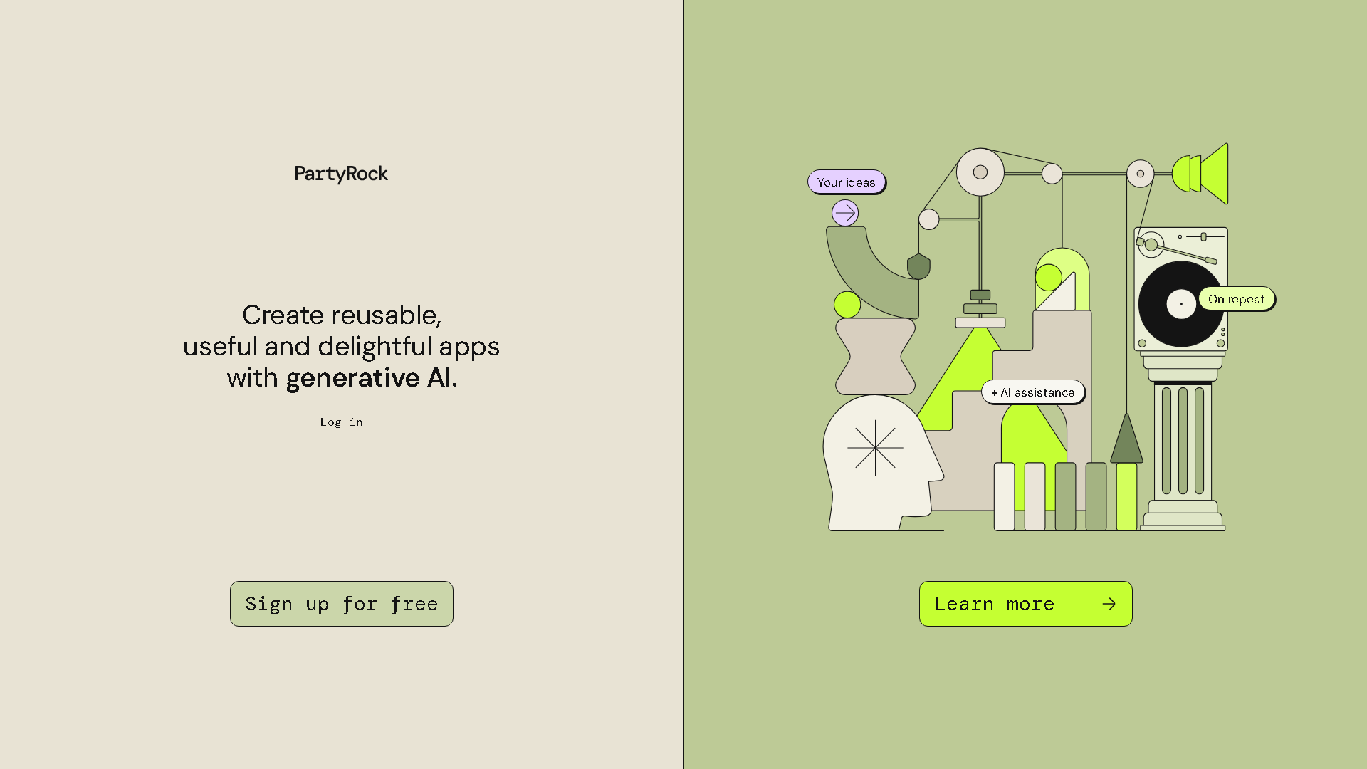 PartyRock Interface Screenshot - Writing & Content Tool