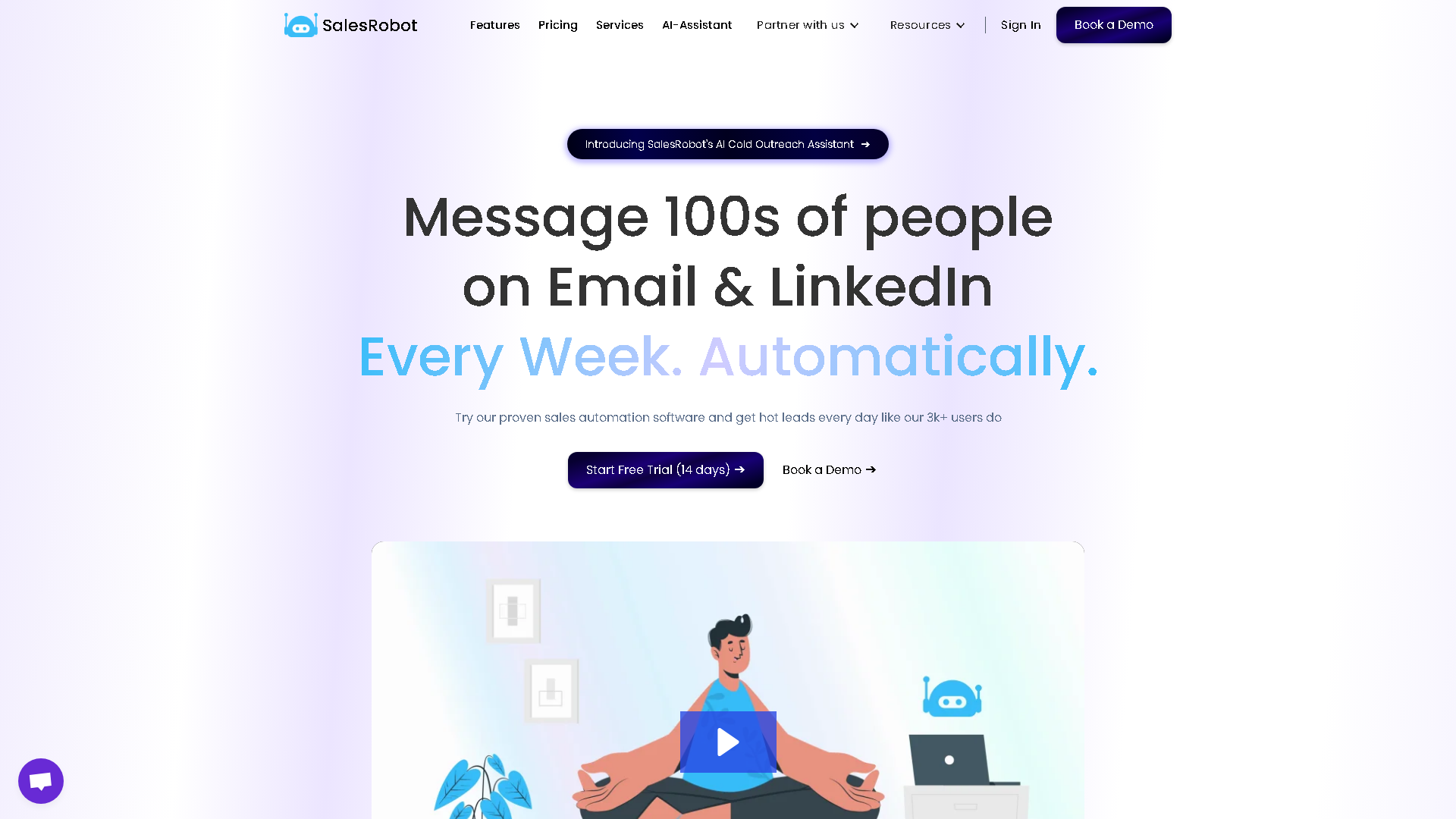 SalesRobot Interface Screenshot - Social Media Tool
