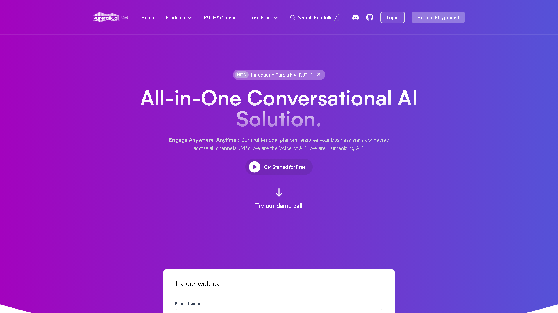 Puretalk AI Interface Screenshot - Voice Generation & Conversion Tool