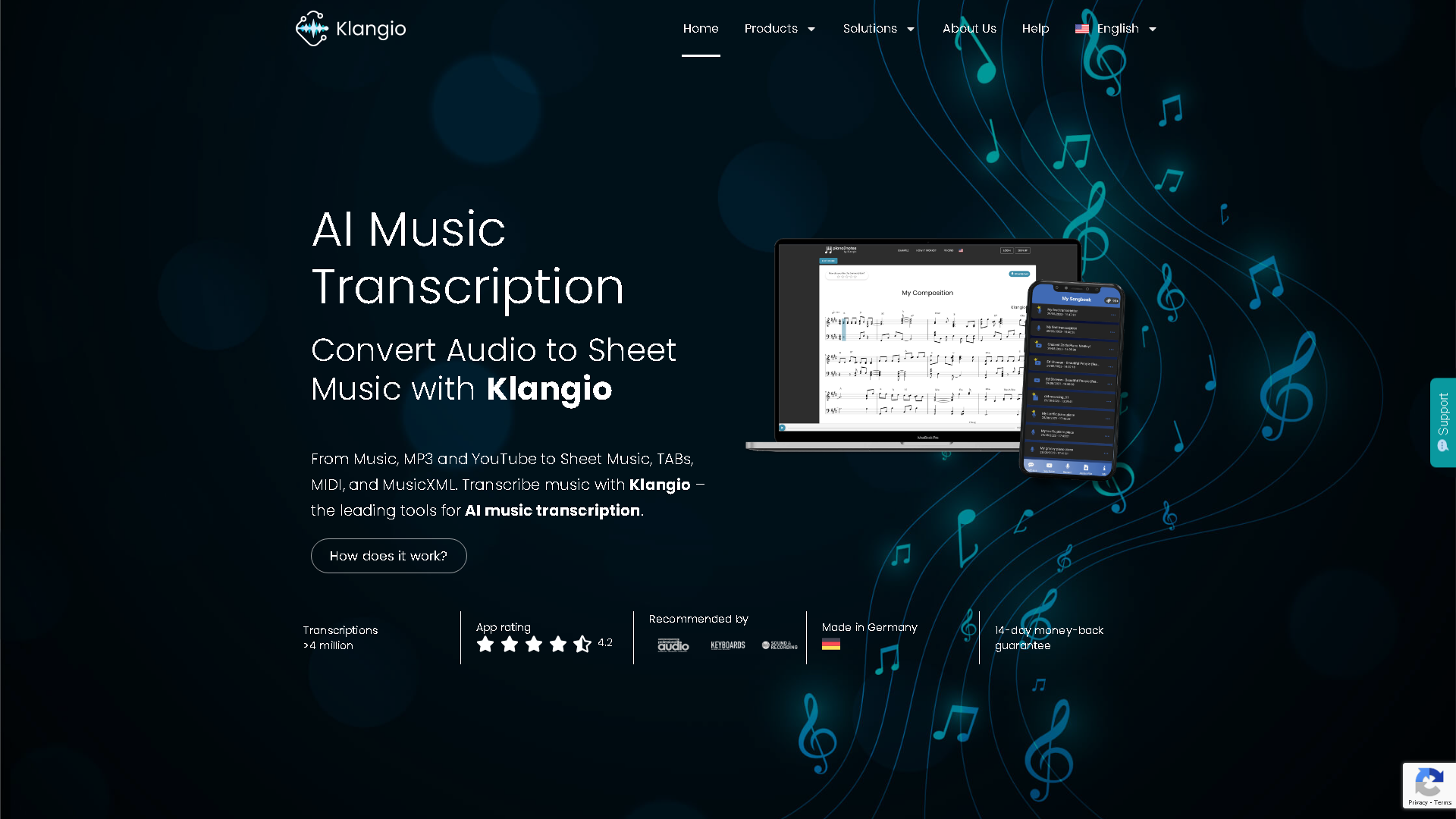 Klangio Interface Screenshot - Image Analysis Tool