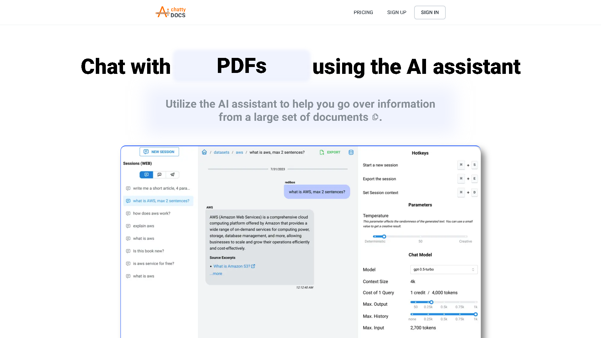 ChattyDocs Interface Screenshot - Office & Productivity Tool