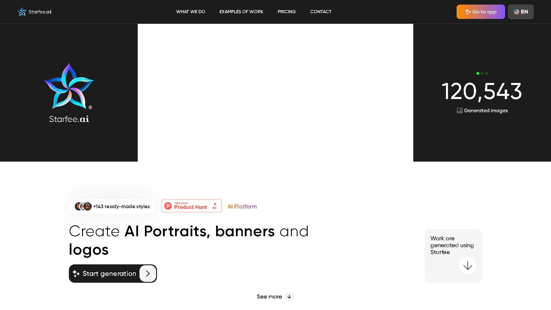 Starfee.ai Interface Screenshot - Art & Creative Design Tool
